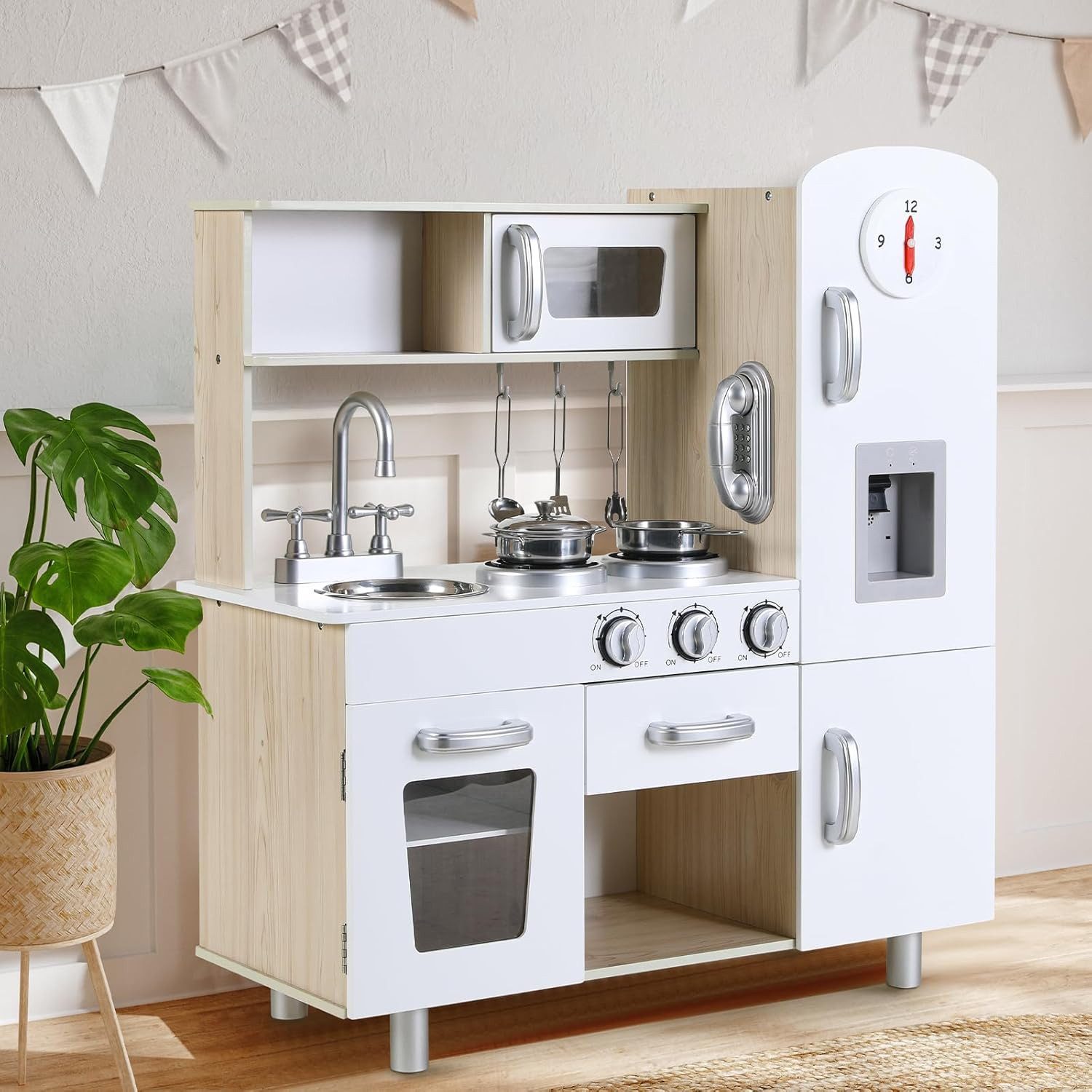 TLGREEN Spielküche Kinderküche XXL-Holzküche mit Sound günstig online kaufen