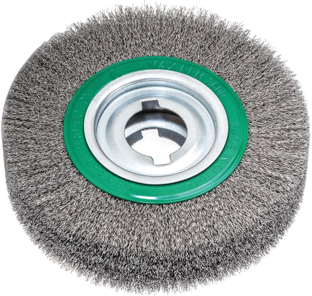 ELC Drahtbürste Rundbürste rostfrei 250x60mm, gewellt 0,35mm Lessmann