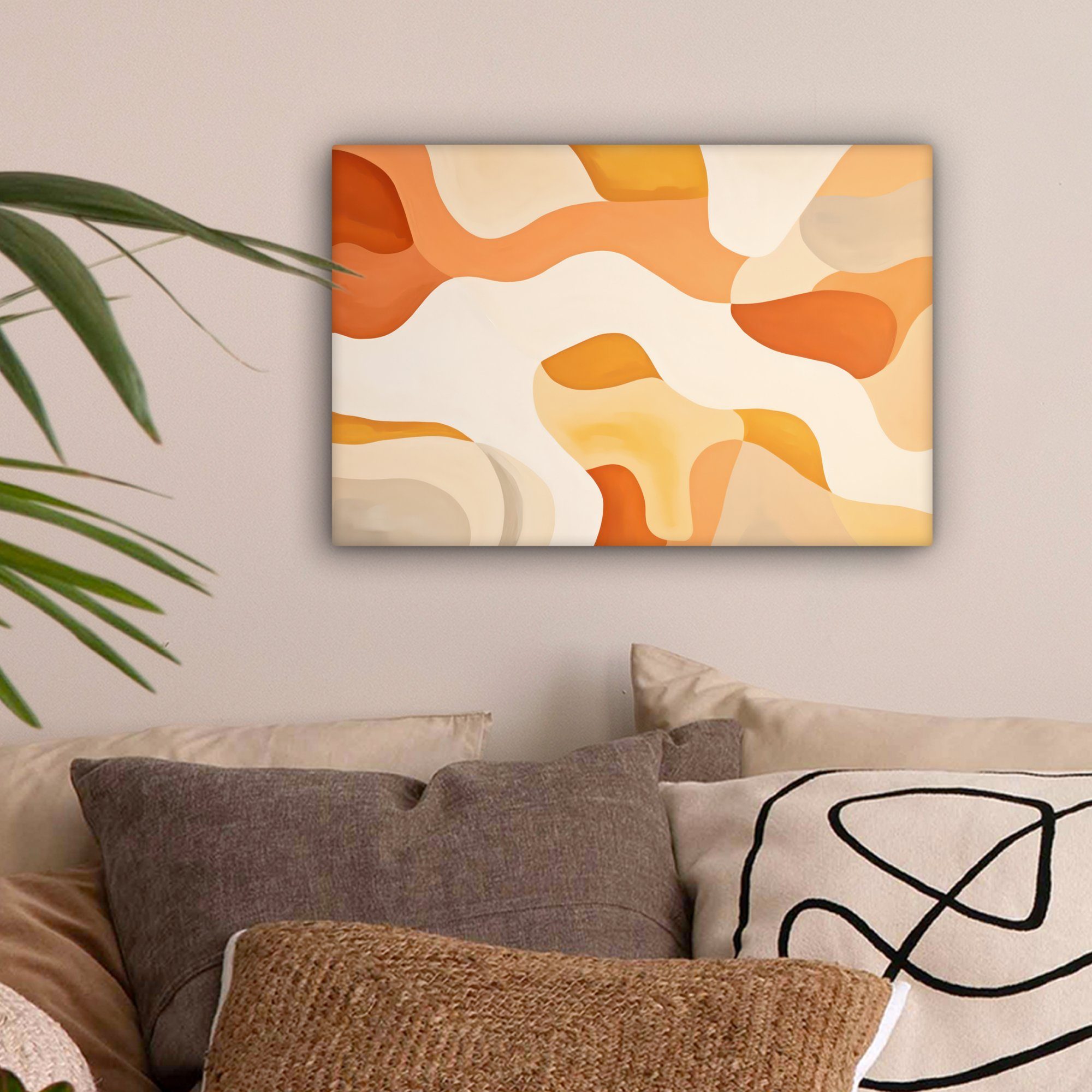 Orange OneMillionCanvasses® St), - cm 30x20 Wandbild Wanddeko, Leinwandbilder, - Leinwandbild (1 Abstrakt Aufhängefertig, Kunst,