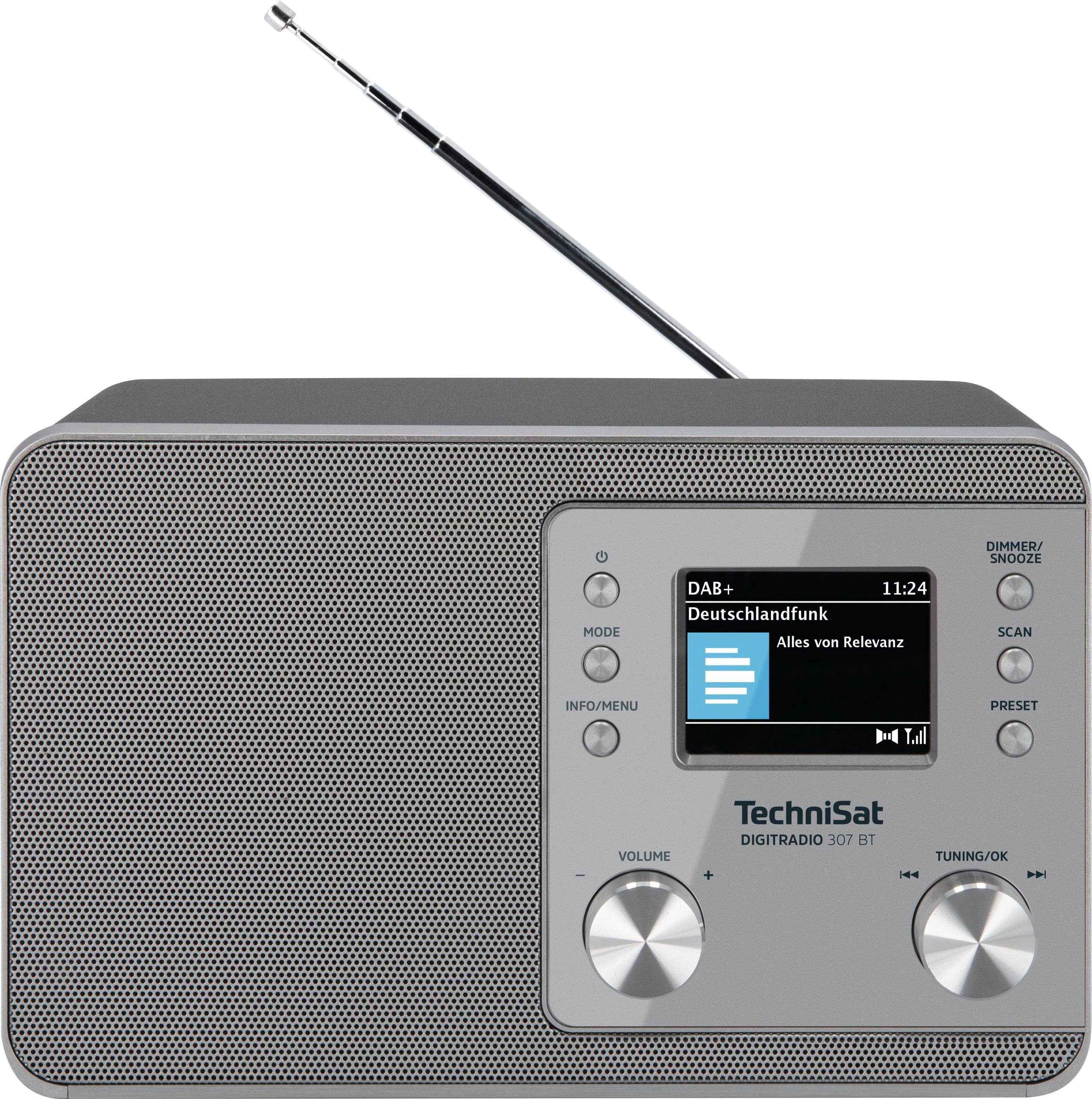TechniSat DIGITRADIO 307 (DAB), W) Silber (Digitalradio UKW RDS, mit BT 5 Radio