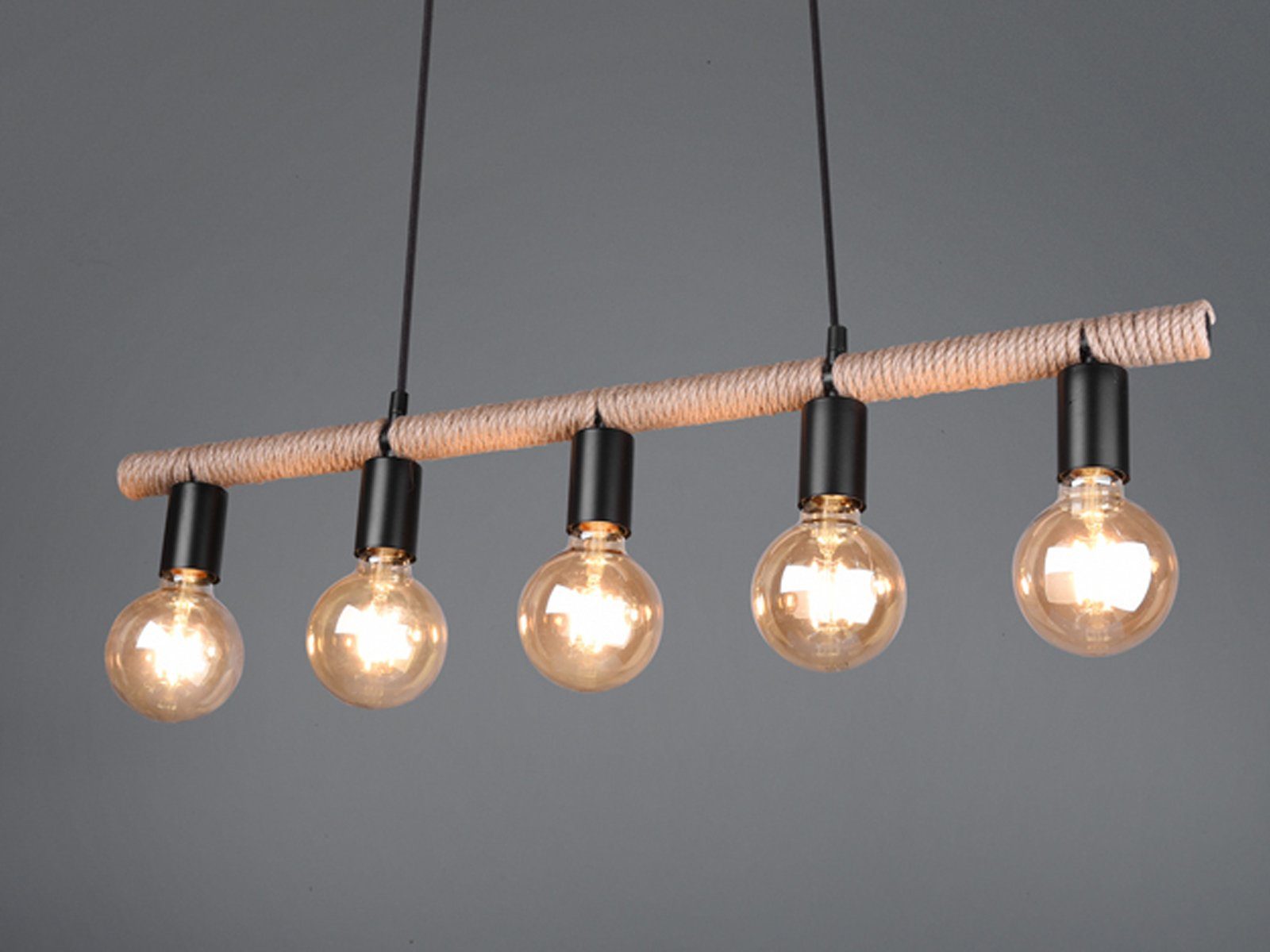 Seil-lampe Esstisch Edison LED Pendelleuchte, Warmweiß, ausgefallene wechselbar, für 80cm über-n Dimmfunktion, LED TRIO B mehrflammig,