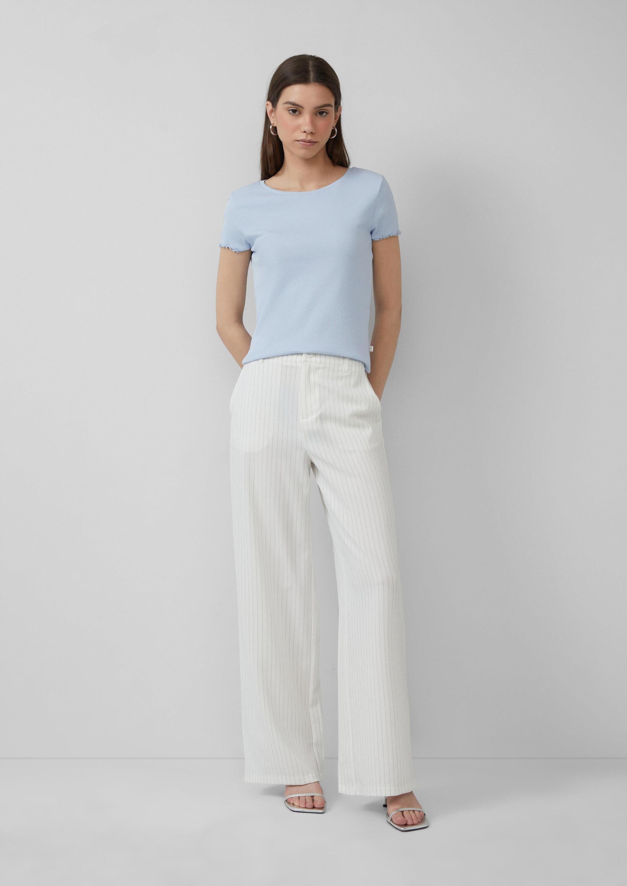 QS Chinos Hose Nadelstreifen-Hose mit weitem günstig online kaufen