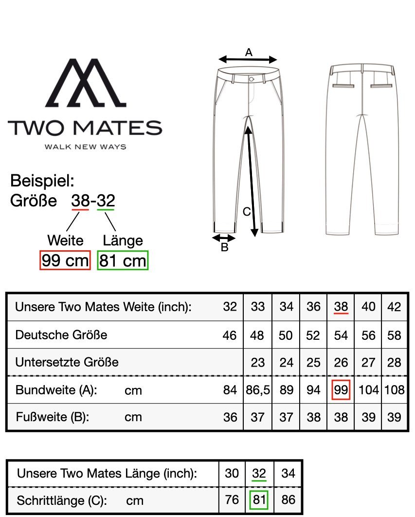 Farbauswahl, TwoMates Bund, elastischem Stoffhose mit Schwarz GOTS-zertifiziert 5-Pocket