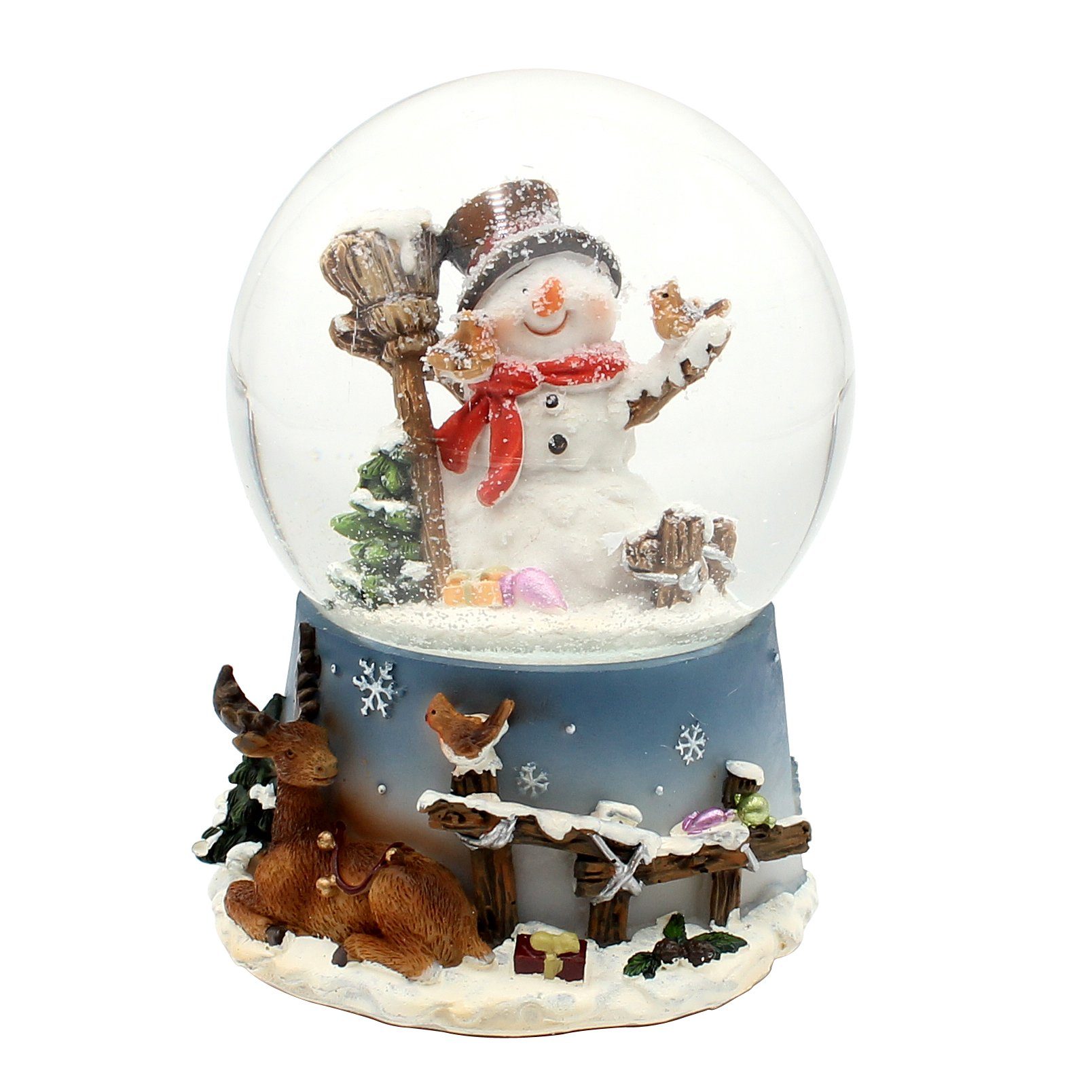 Roman Schneekugel Mit Musik - Eulen Im Winterwald, 15cm Mit Carol Of The Bells