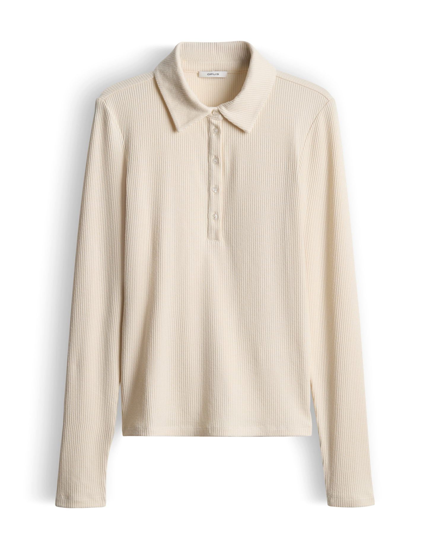 Langarm-Poloshirt SULONA Slim mit Rippenstruktur
