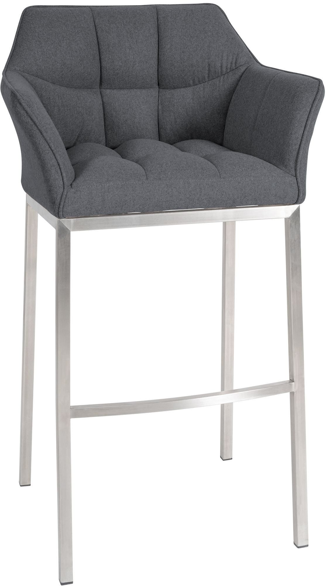 furnicato Barhocker Damaso 110x64x48 cm grau (1 St), Belastbarer Barstuhl mit integrierter Fußstütze für deinen Tresen