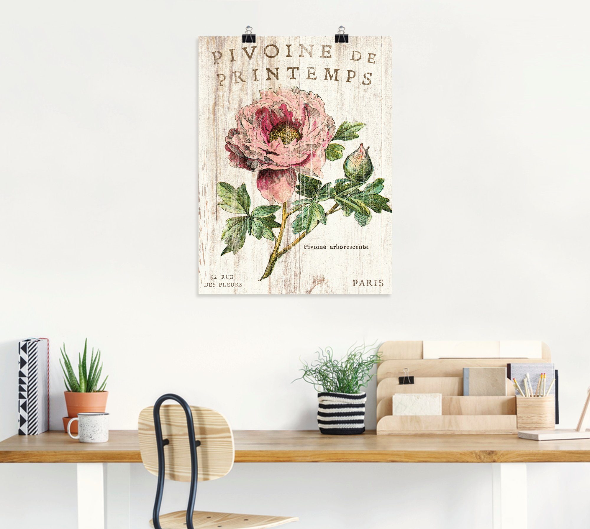 Artland Poster Pfingstrose, Blumen (1 St), ohne Rahmen