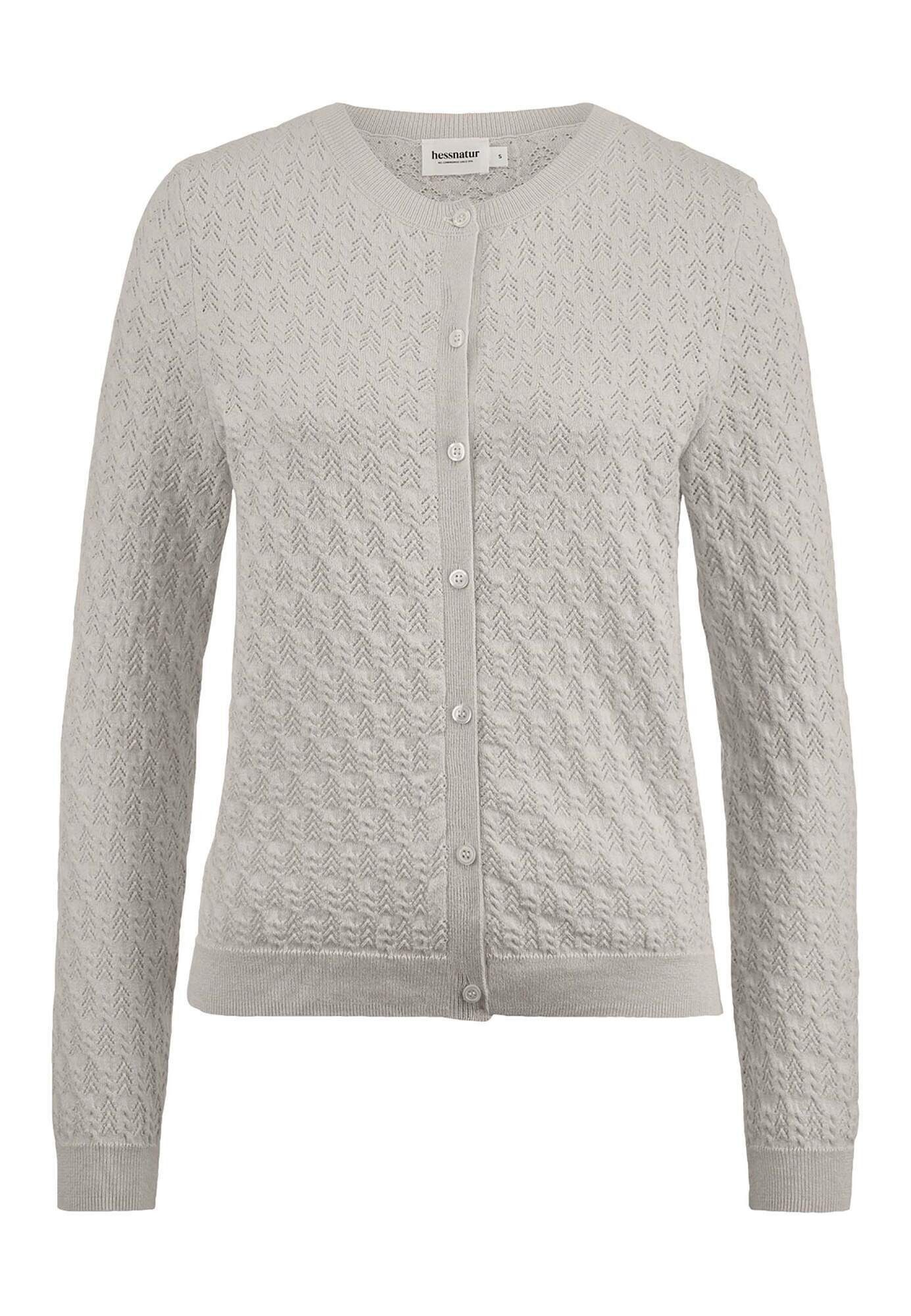 Hessnatur Strickjacke aus Bio-Baumwolle und Schurwolle (1-tlg)