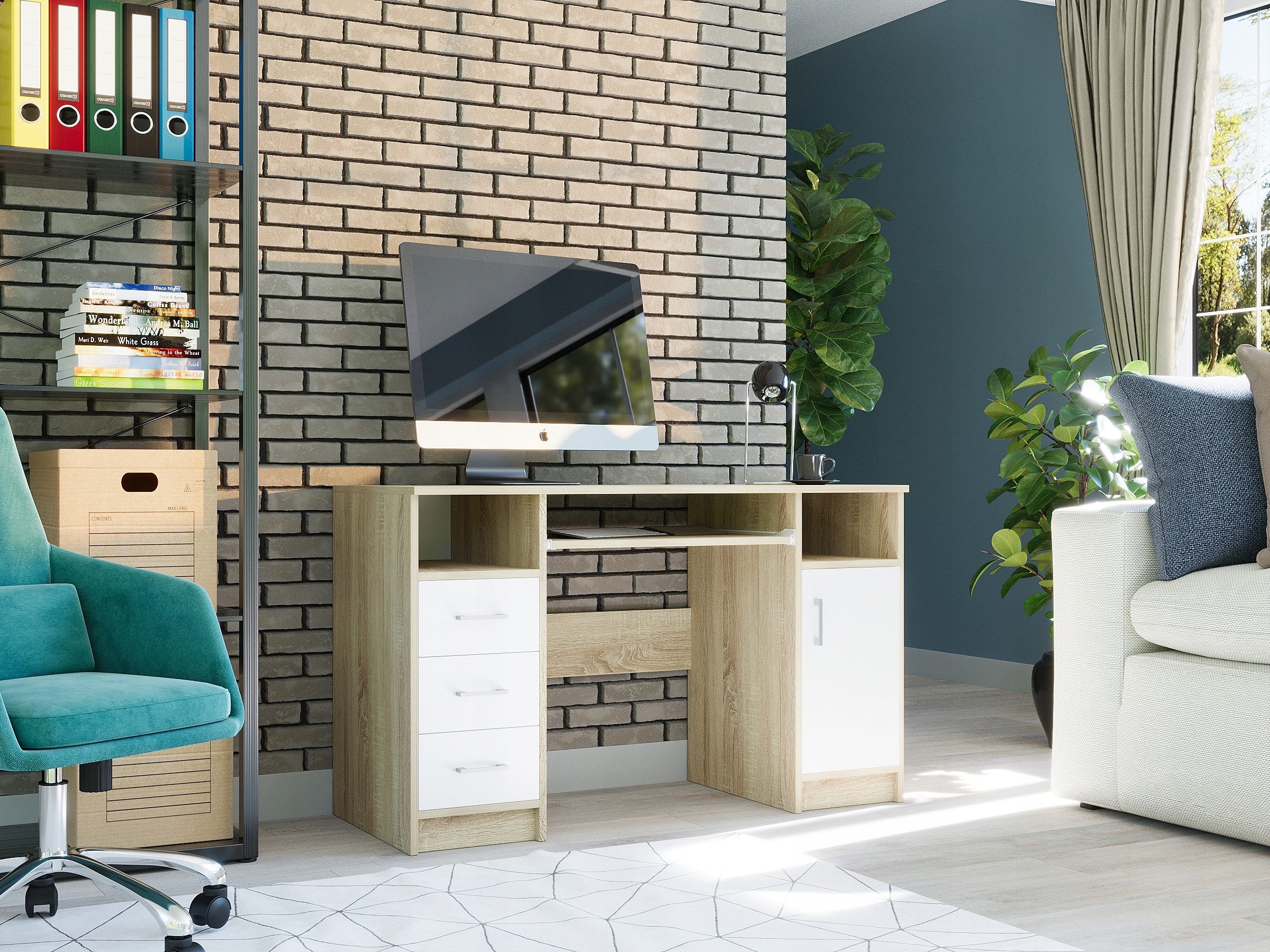 Home Collective Schreibtisch mit 3 Schubladen, günstig online kaufen