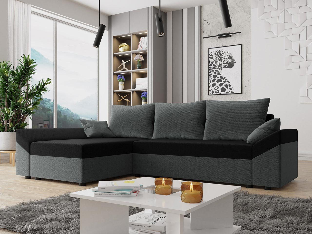 3 Ecksofa, und mit Sitzer MIRJAN24 mane Bettkasten, Dante universell, Ecksofa Sofa L-Form Schlaffunktion L Lux,