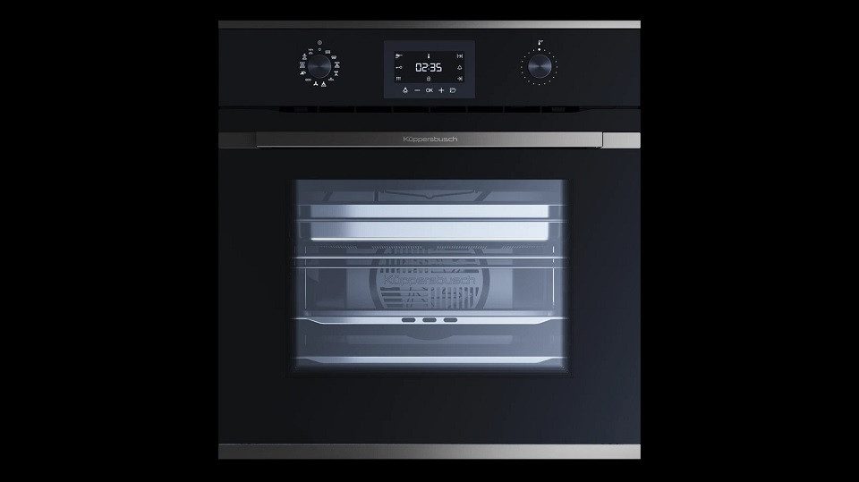 Küppersbusch Dampfbackofen Compact BD6340.0S DK2, Elektronik-Uhr, Schnellaufheizung, Aluminium-Drehknebel