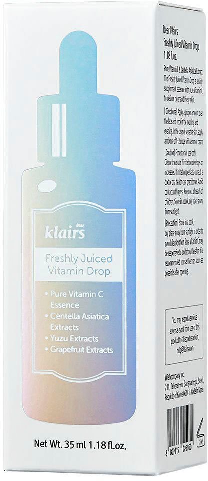 Dear Klairs Gesichtsserum FRESHLY JUICED VITAMIN DROP, für sensible Haut, reduziert Pigmentierung
