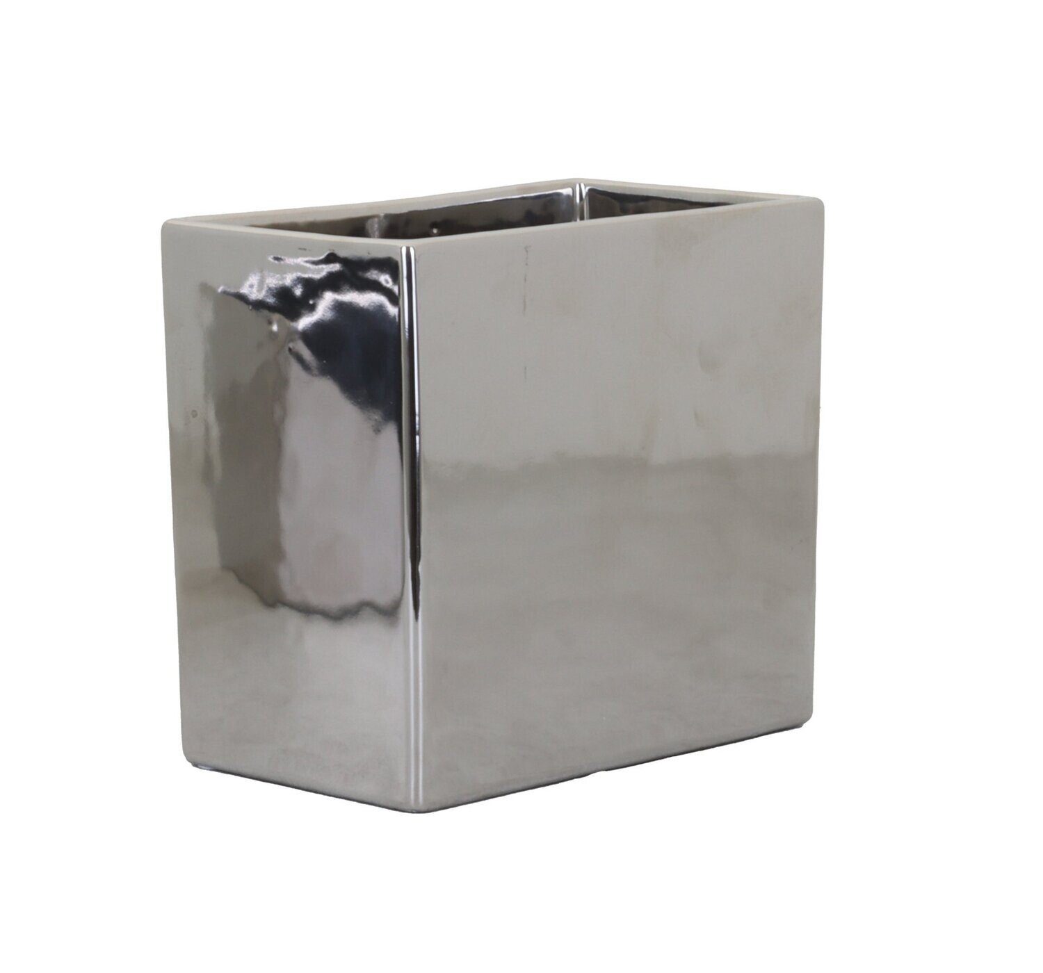 tegawo Blumenkasten Pflanztopf eckig hochglänzend silber günstig online kaufen
