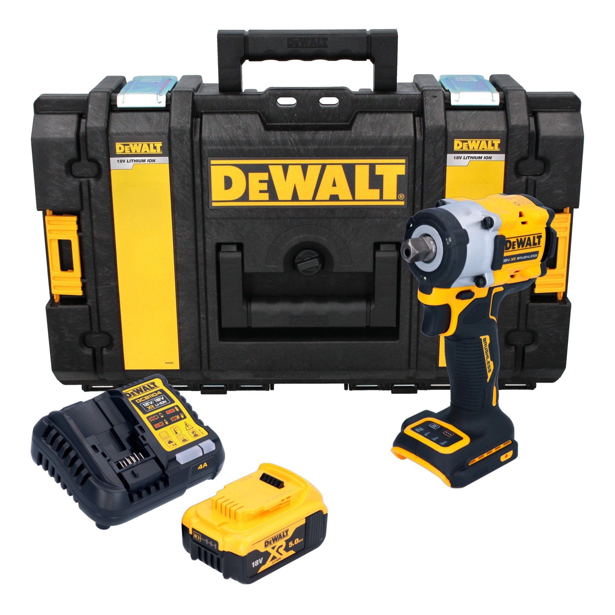DeWalt Akku-Schlagschrauber DCF 922 P1 18 V 406 Nm 1/2" Brushless + 1x Akku 5,0 Ah + Ladegerät