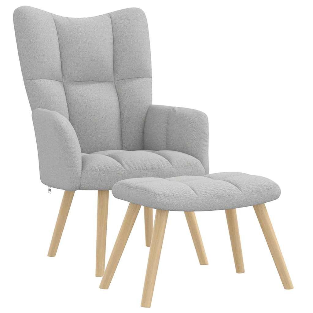 vidaXL Sessel Relaxsessel mit Fußhocker Wolkengrauer Stoff (1-St) günstig online kaufen