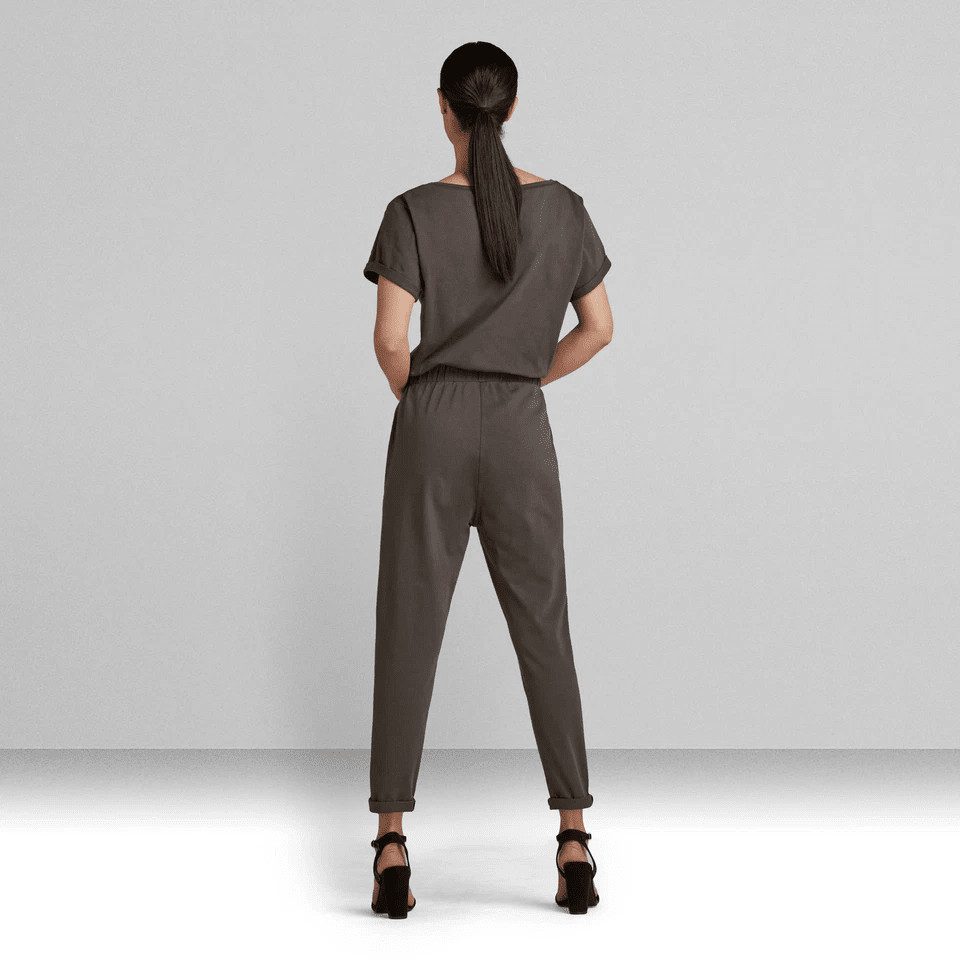 G-STAR Jumpsuit Damen Cocaux Suit Womens Carbid Elastischer Bund Braun Größe: S (1-tlg) Elastischer Bund, Recycled Superstretch