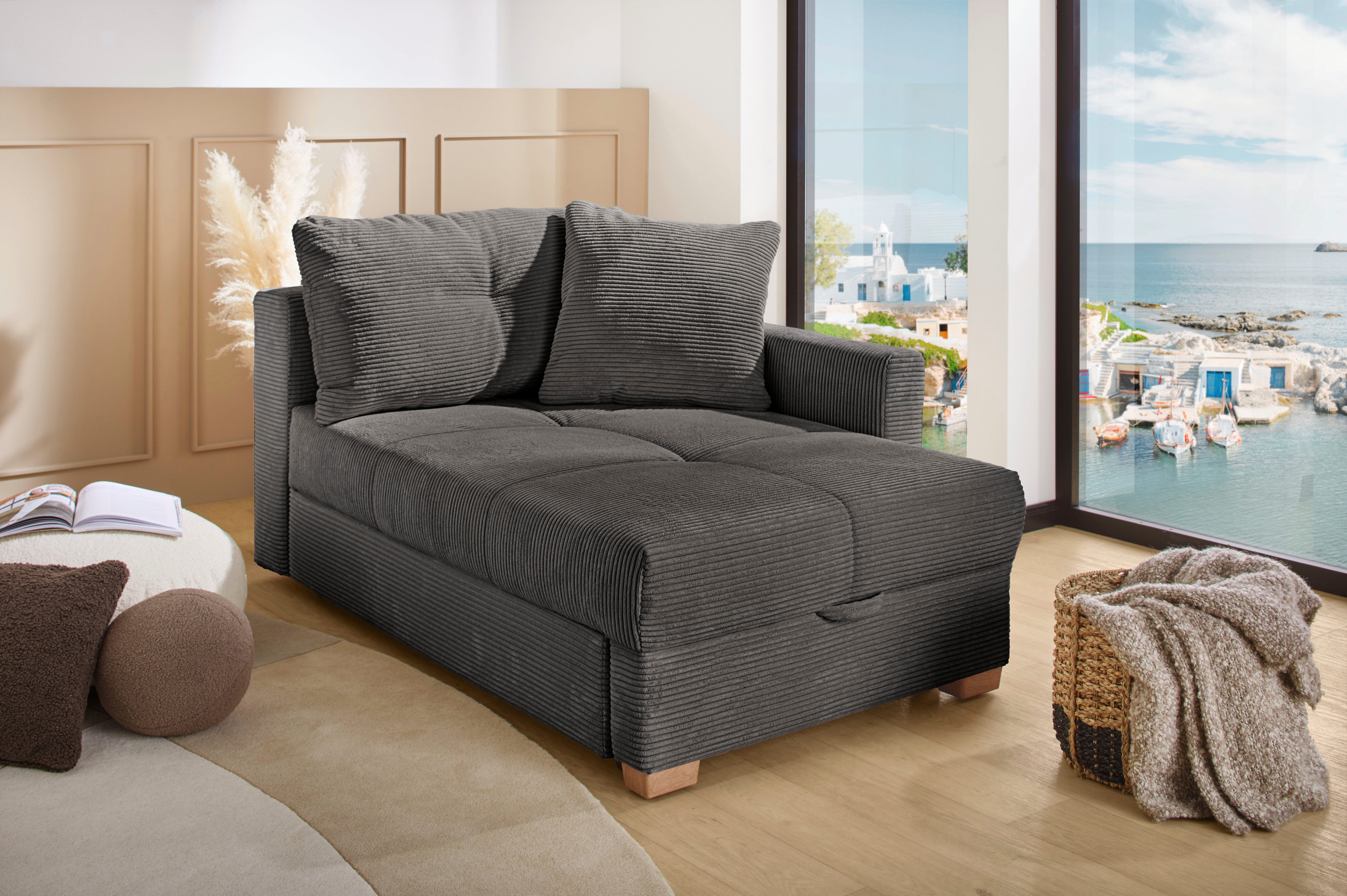 Jockenhöfer Gruppe Recamiere Romeo, Breite: 164cm, Liegefläche: 90x210 cm, inklusive Bettfunktion und Bettkasten, Federkernpolsterung