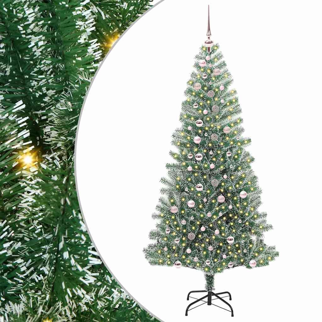 vidaXL Christbaumschmuck Künstlicher Weihnachtsbaum beschneit mit LED Licht 240 cm (1-tlg)