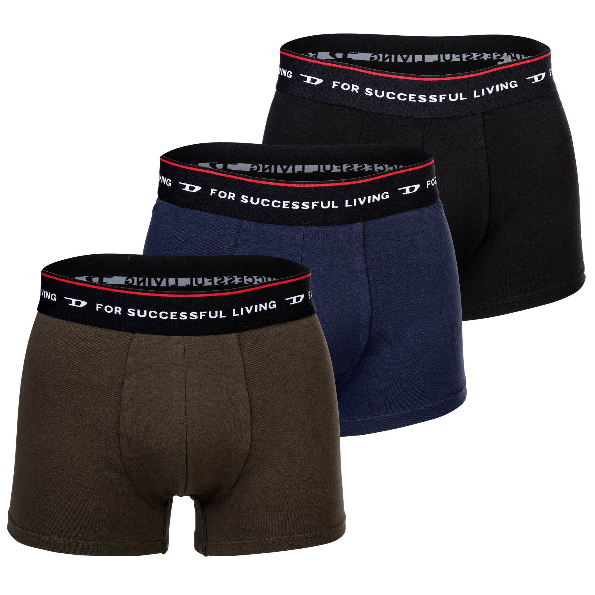 Herren - Boxer Pack Diesel 3er Schwarz/Dunkelblau/Dunkelgrün Boxershorts,