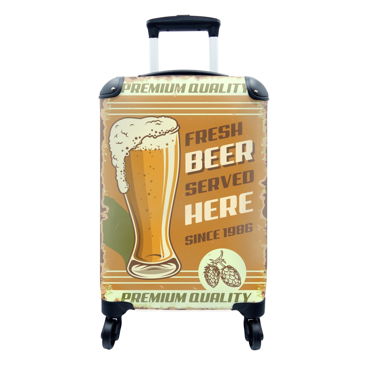 MuchoWow Handgepäckkoffer Mancave - Bier - Jahrgang - Premium, 4 Rollen, Reisetasche mit rollen, Handgepäck für Ferien, Trolley, Reisekoffer | Handgepäck-Koffer