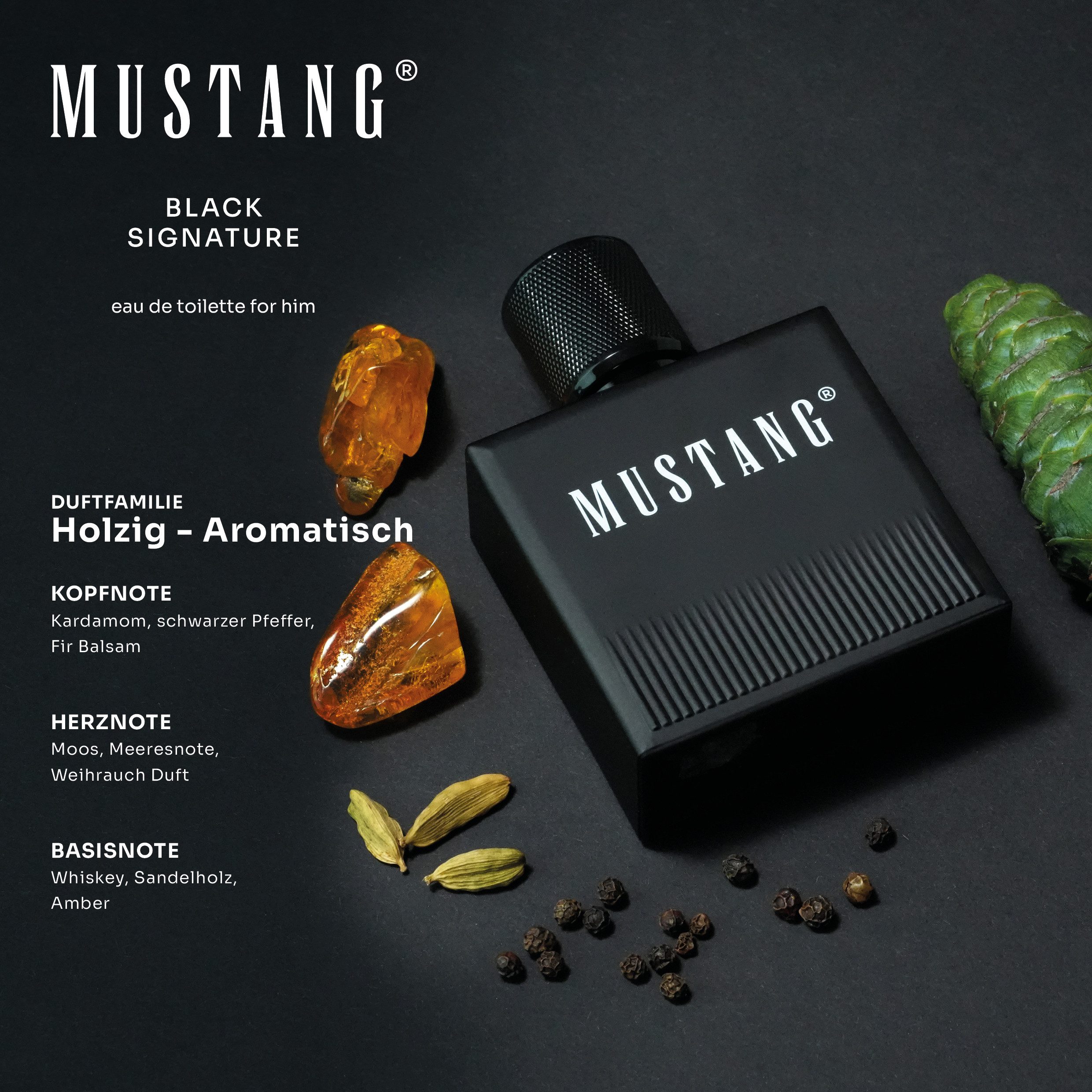 MUSTANG Eau de Toilette MUSTANG BLACK SIGNATURE FOR HIM EDT, 50ml