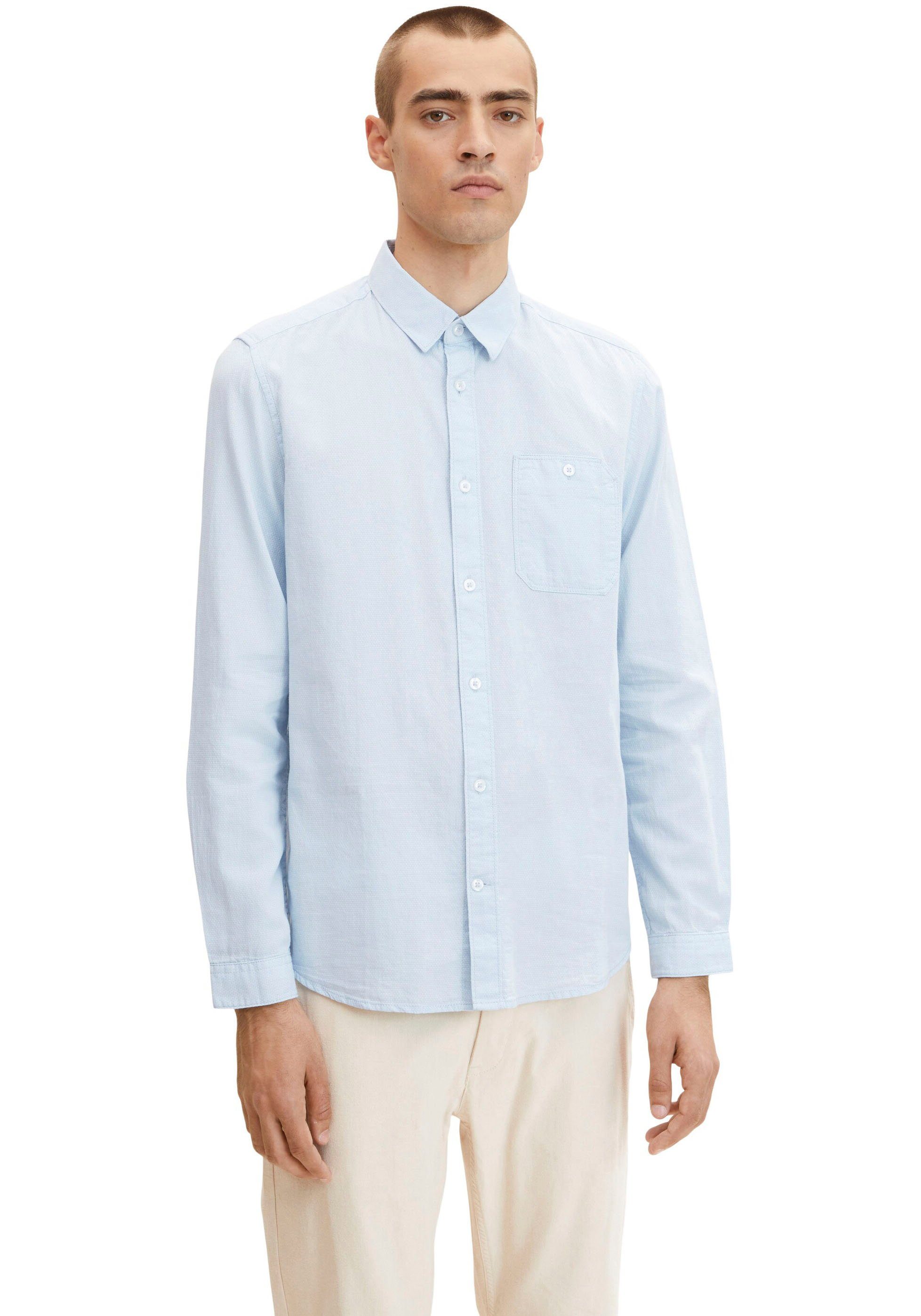 Tom Tailor Herren Langarm Hemd STRUCTURE - Regular Fit günstig online kaufen