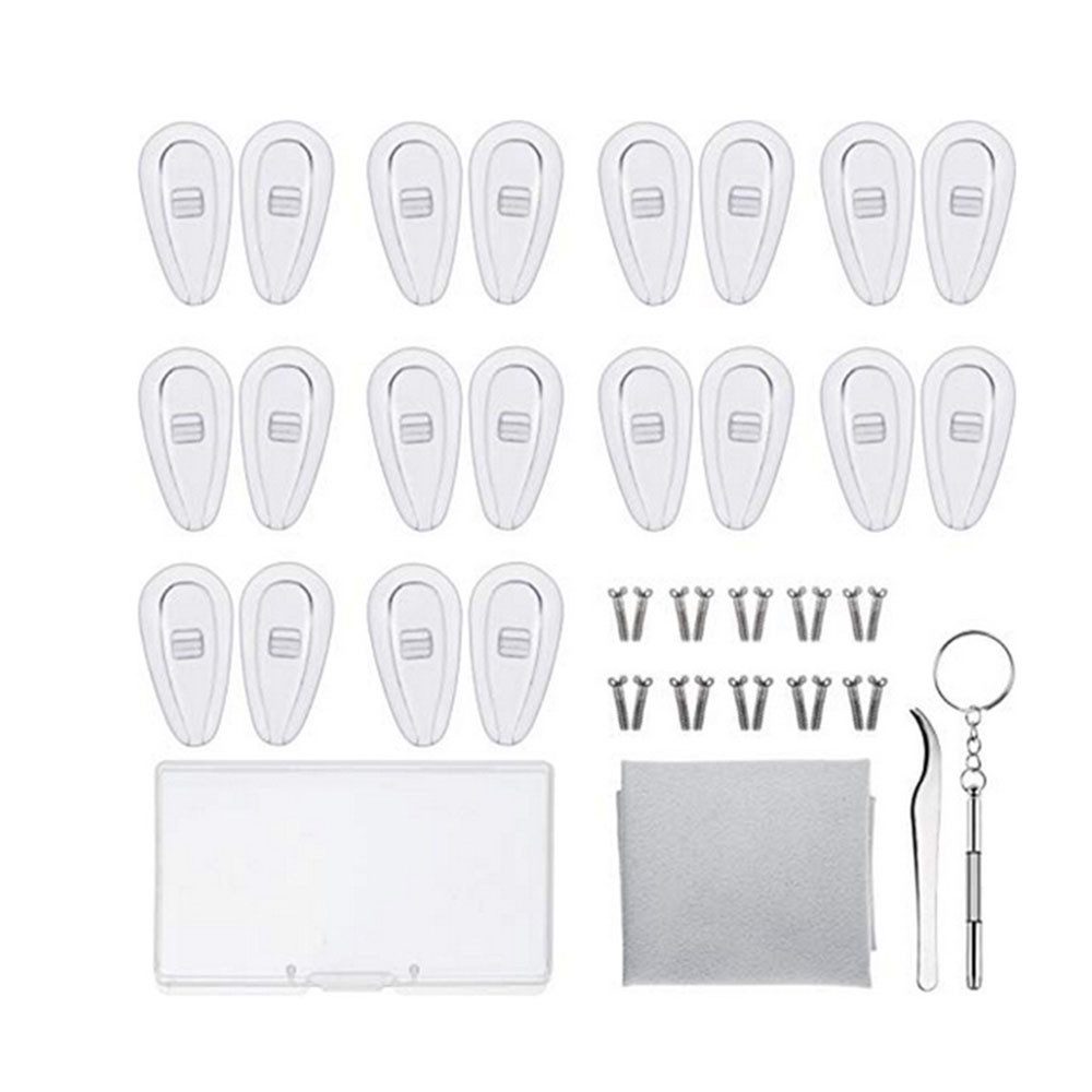 FELIXLEO Brillengestell Brillen Reparatur Set 10 Paar Luftkammer Nasenpads Silikon
