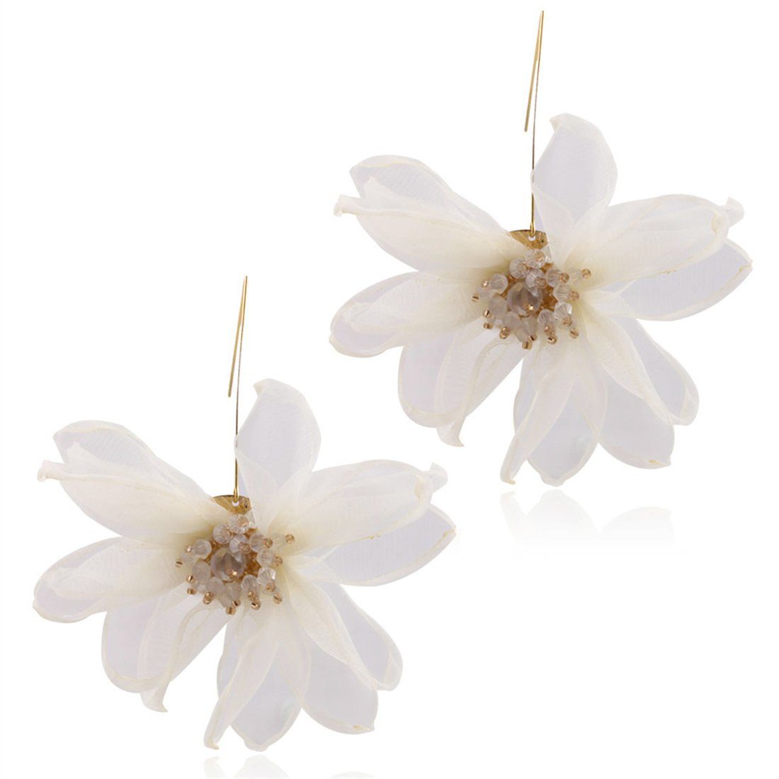 YOOdy~ Paar Ohrhänger Ohrringe damen Blütenblatt Ohrstecker schmuck Temperament ohrhänger (1-tlg) Weiß