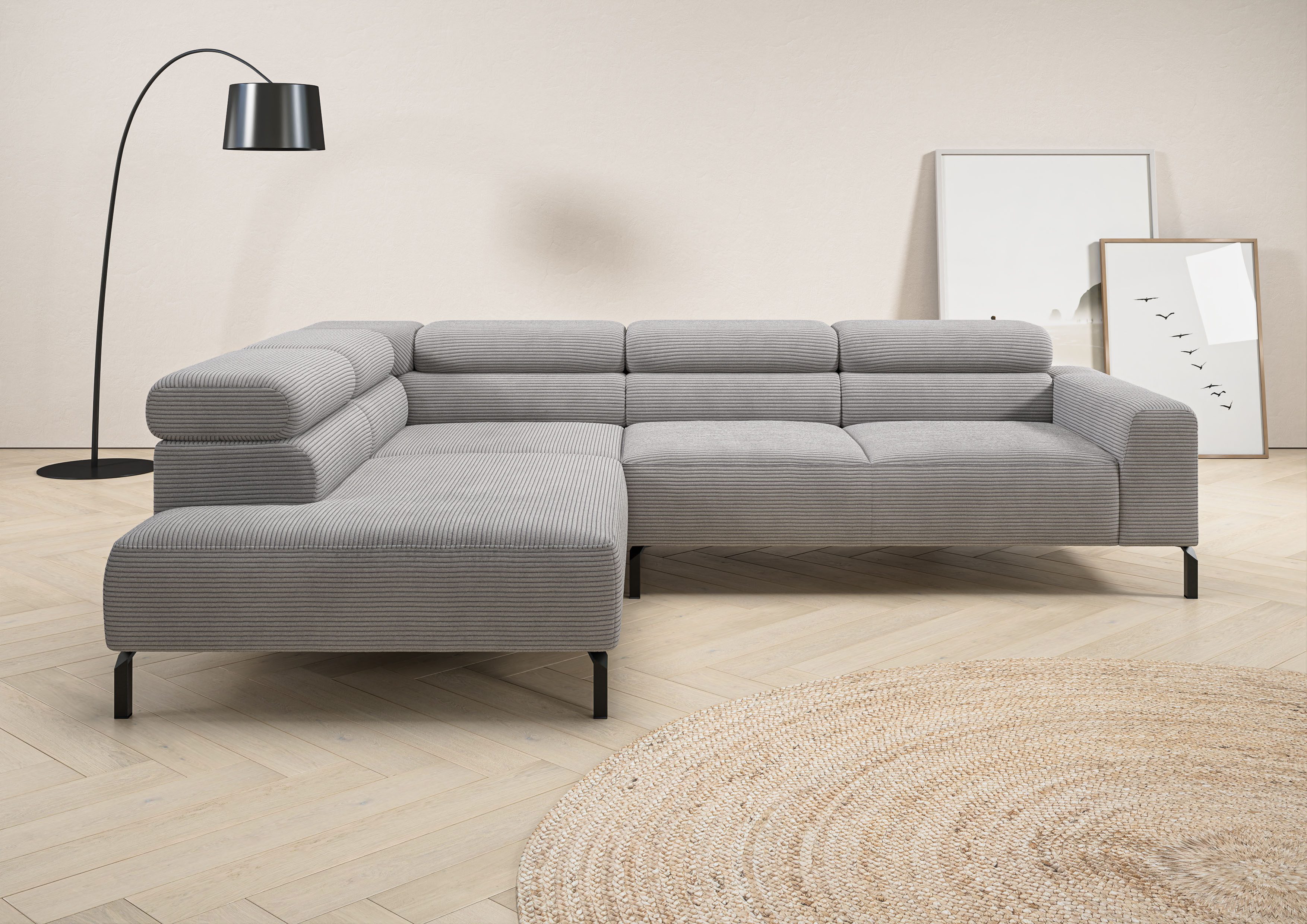 Places of Style Ecksofa "Antonelli, L-Form, inkl. Kopfteilverstellung, Brei günstig online kaufen