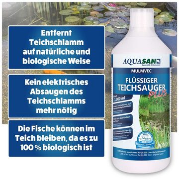 AQUASAN Gartenpflege-Set Mulmvec Flüssiger Teichsauger PLUS, Teichschlammentferner mit Mikroorganismen