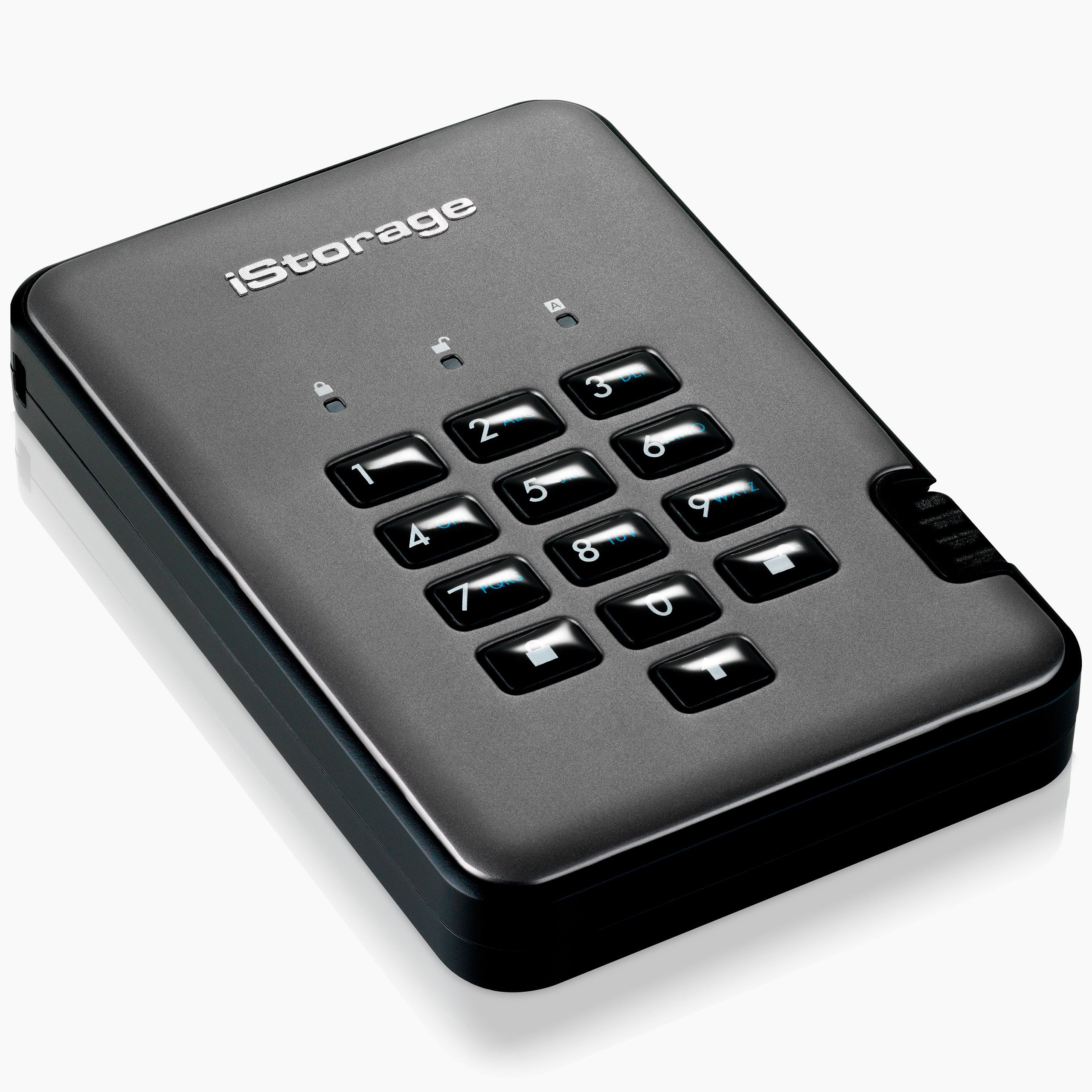 iStorage diskAshur Pro2 SSD Black externe SSD (512GB) 361 MB/S Lesegeschwindigkeit, 358 MB/S Schreibgeschwindigkeit