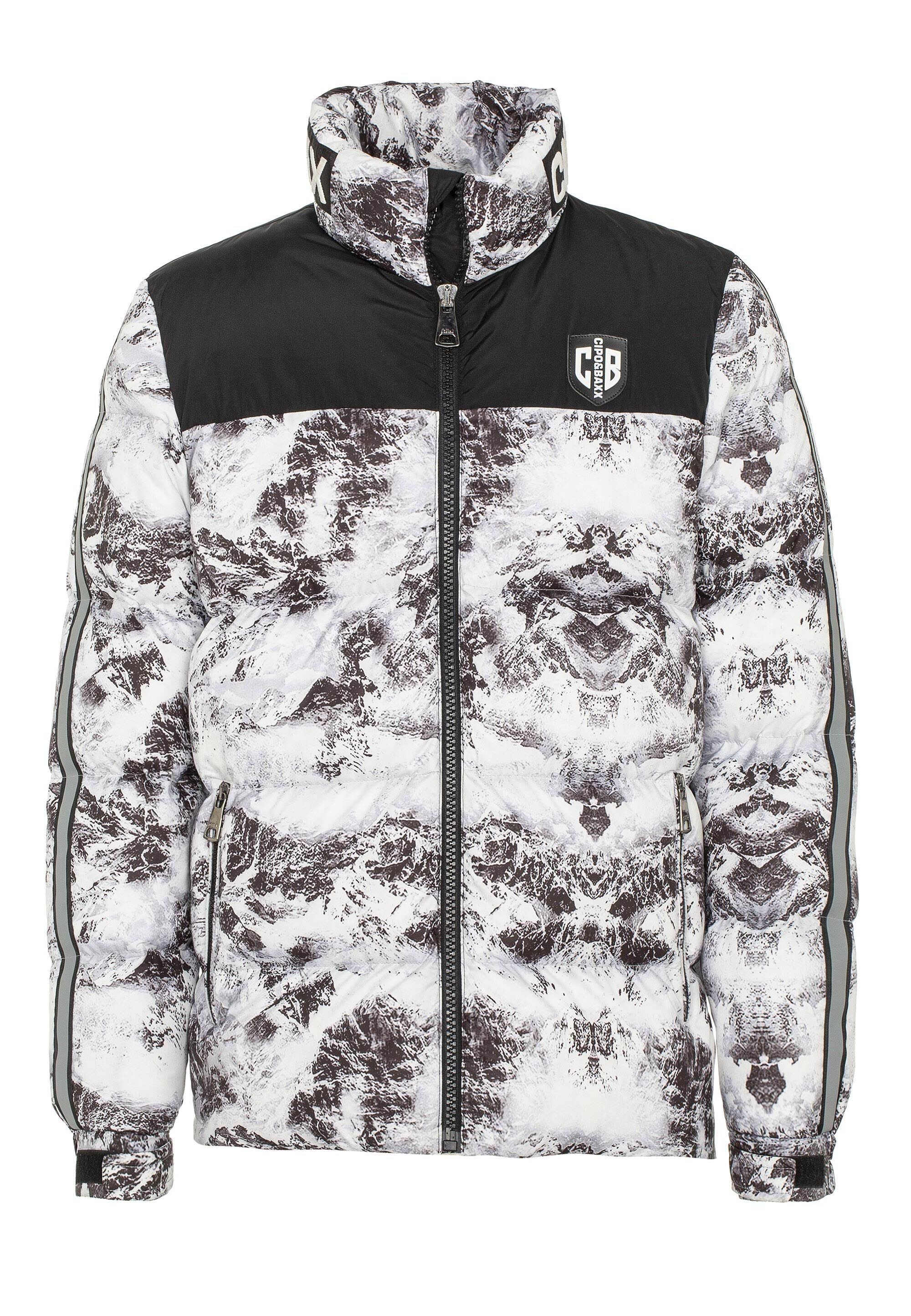 Cipo & Baxx Winterjacke Winterjacke mit Allover-Muster günstig online kaufen