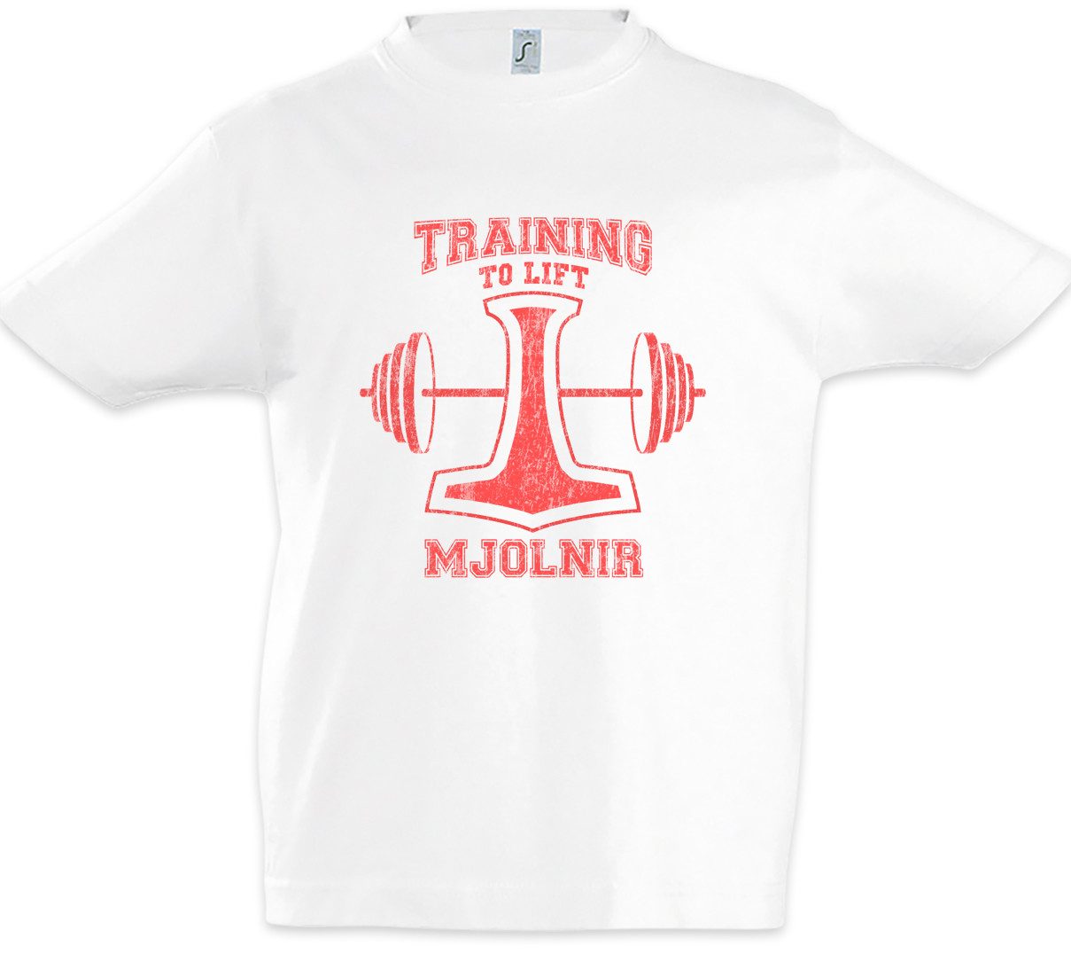 Print-Shirt Lift Mjolnir Kinder T-Shirt Thors Hammer Mjölnir Mjölnr Body Building