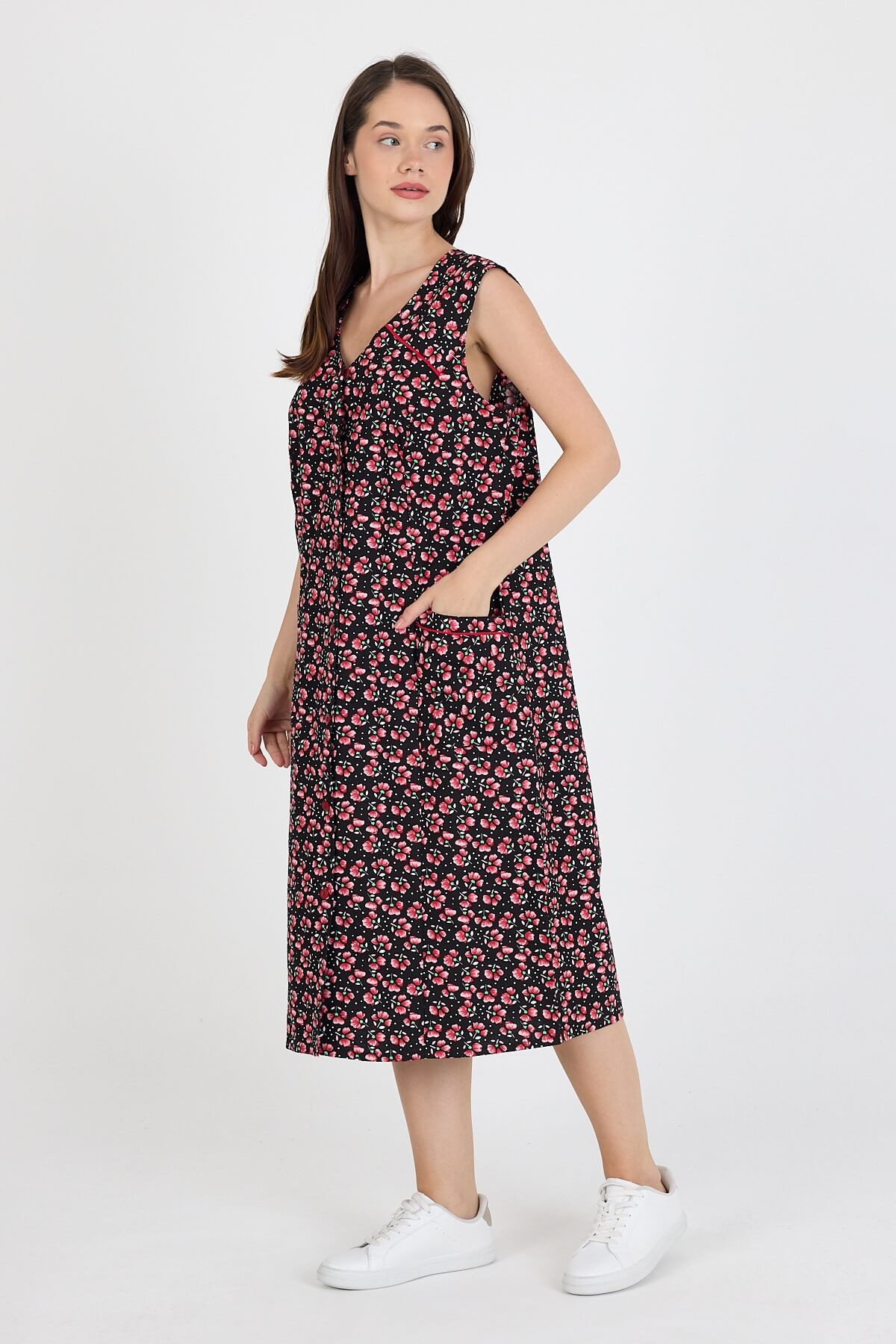 Phistan Tunikakleid Damenkleid aus Webstoff – Blumen günstig online kaufen