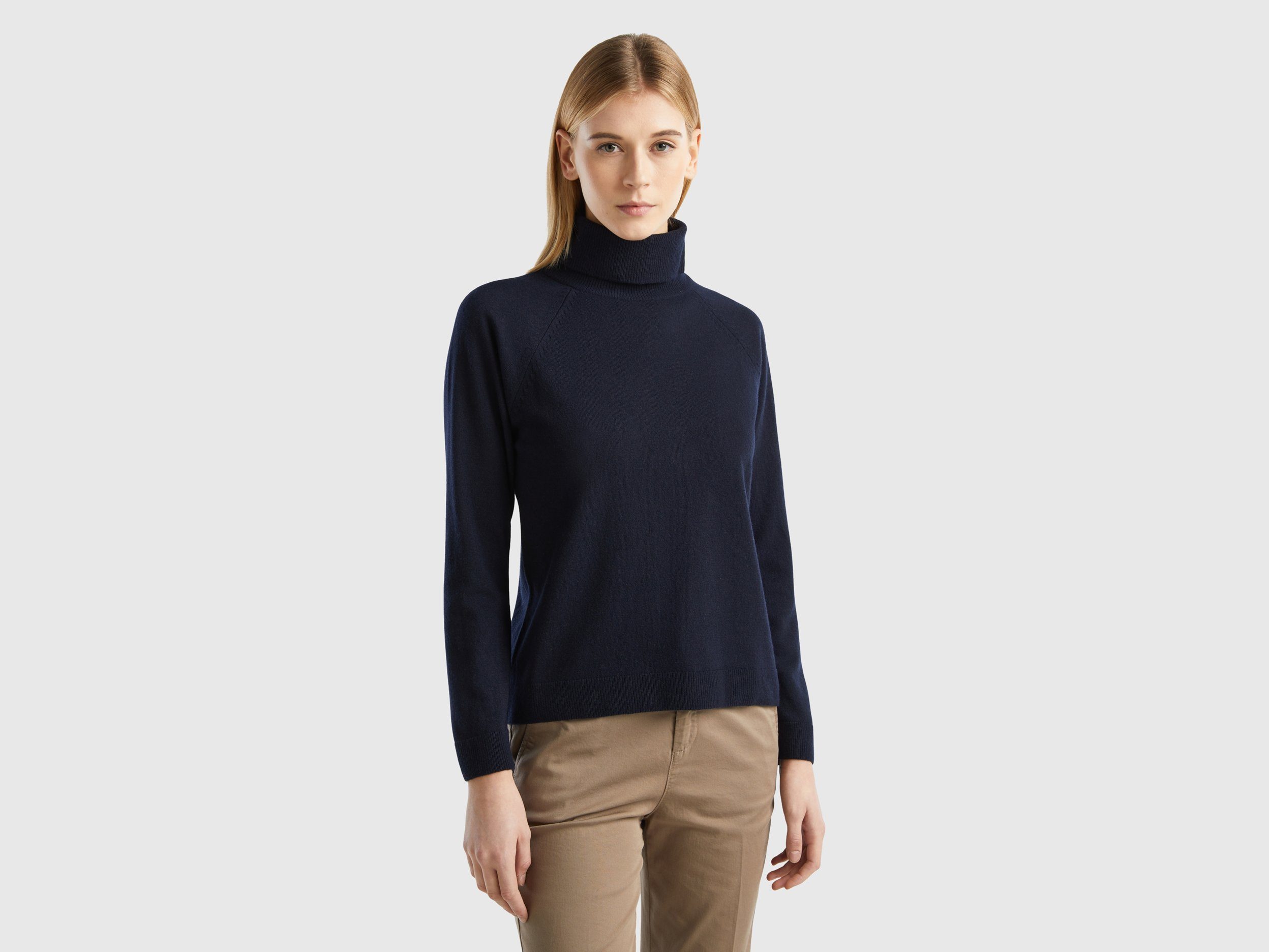 United Colors of Benetton Rollkragenpullover mit Markenlabel