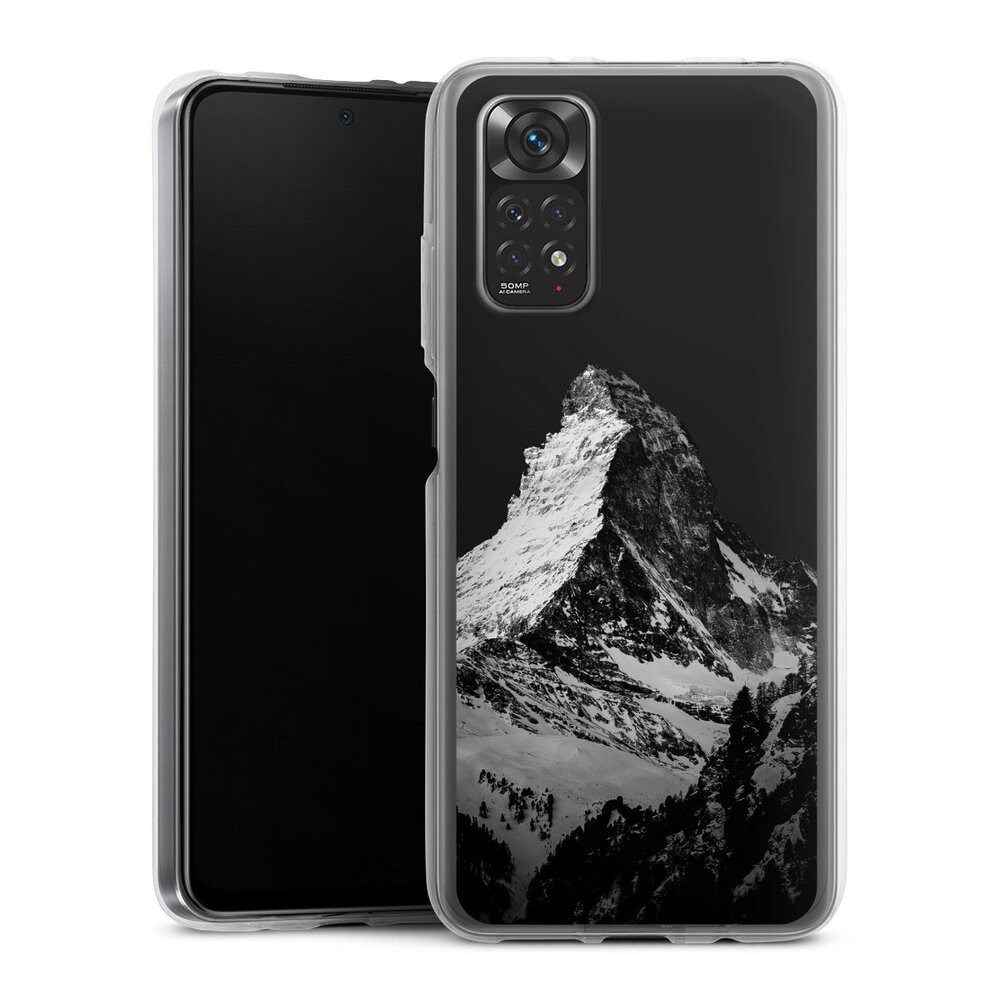 DeinDesign Handyhülle Berg Schnee Alpspitze Snow Capped Mountains Grayscale, Xiaomi Redmi Note 11 Silikon Hülle Bumper Case Handy Schutzhülle