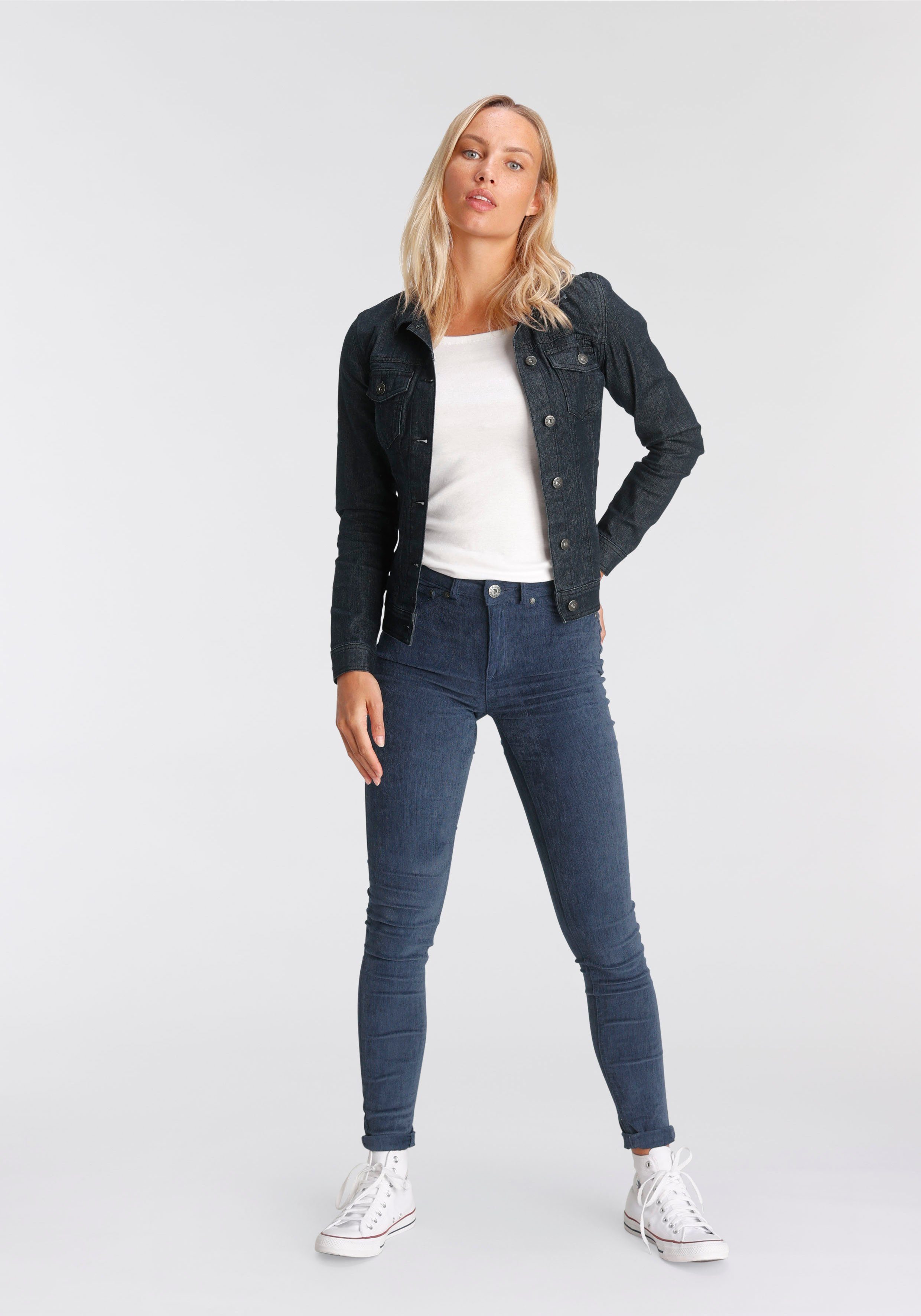 Arizona Jeansjacke in klassischer Form mit Elastan-Anteil rinsed