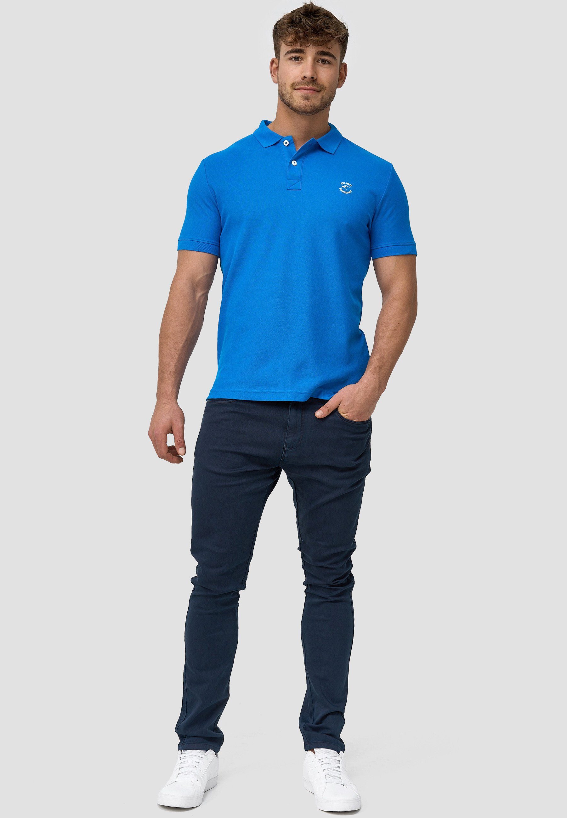 Indicode Poloshirt Herren Wadim Polo Shirt Herrenshirt mit feiner Logo-Stickerei auf der Brust