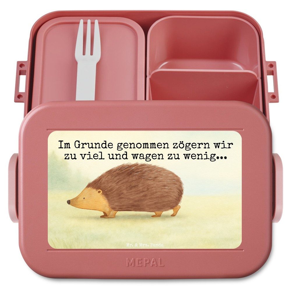 Mr. & Mrs. Panda Butterdose Igel Herzen Design, Bentobox, Rot Pastell, Liebe, Leben, Meal Prep Bo, Polypropylen lebensmittelecht, (Packung), Essensbehälter Bento-Brotdose Lebensmittelbehälter