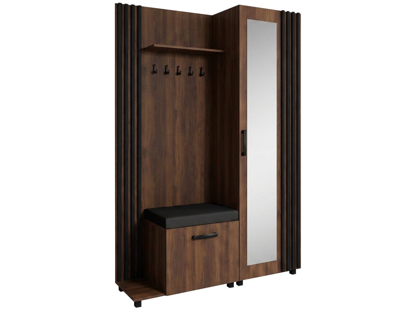 Beautysofa Garderoben-Set Livia – Design, Funktion und Ordnung in Perfektion, (Geräumiger Schuhschrank, mit praktischer Kleiderstange)