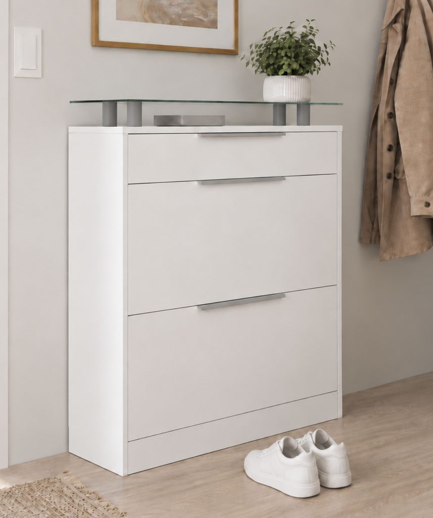 borchardt Möbel Schuhschrank Oliva Breite 89 cm, stehend, mit 2 Doppeltrommeln und 1 Schubkasten