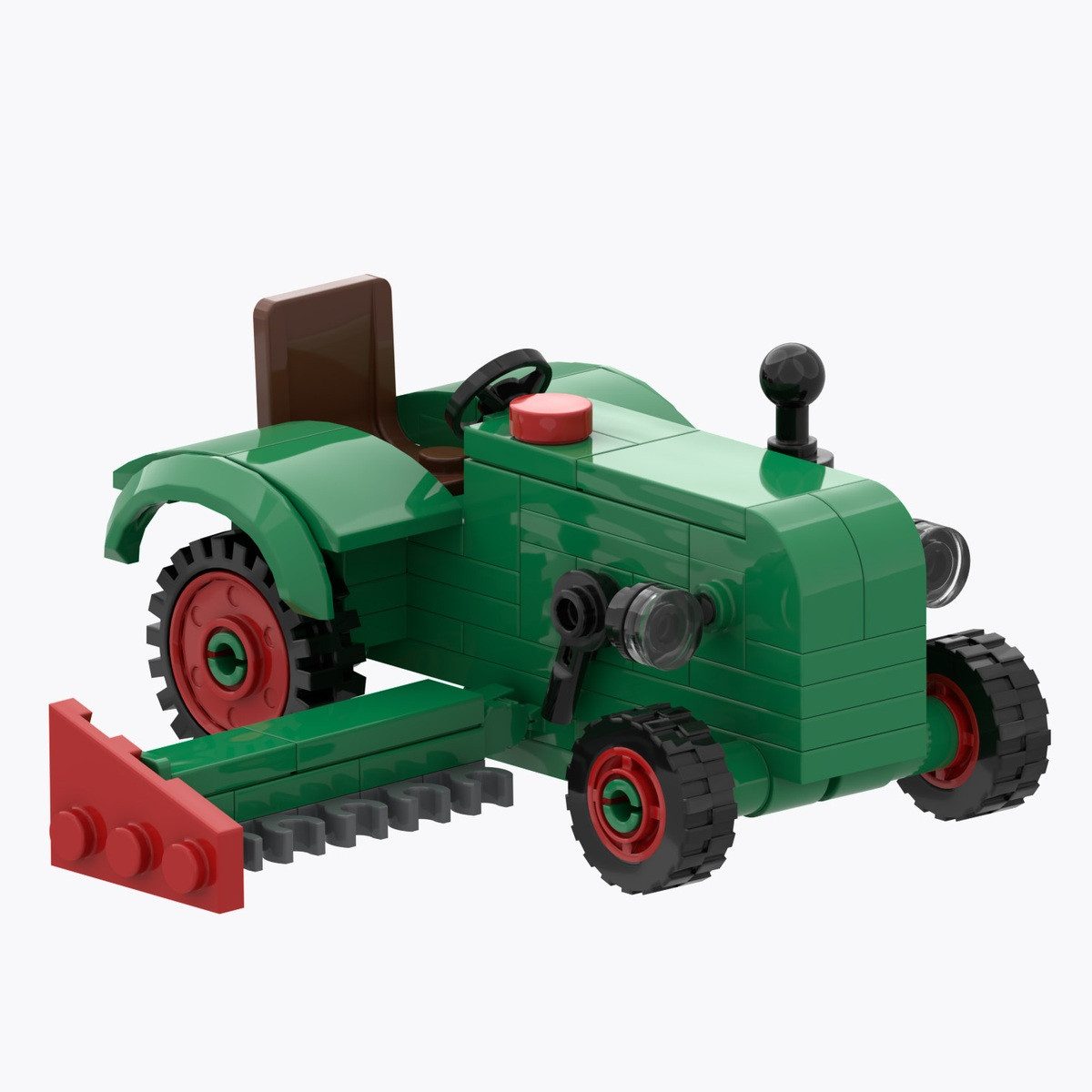 Brixies Bausteinsatz Brixies Plus Fendt Dieselross F28 mit Mähbalken Classic Konstruktionsspielsteine