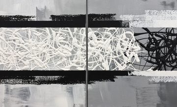 WandbilderXXL XXL-Wandbild Light vs. Shadow 210 x 90 cm, Abstraktes Gemälde, handgemaltes Unikat