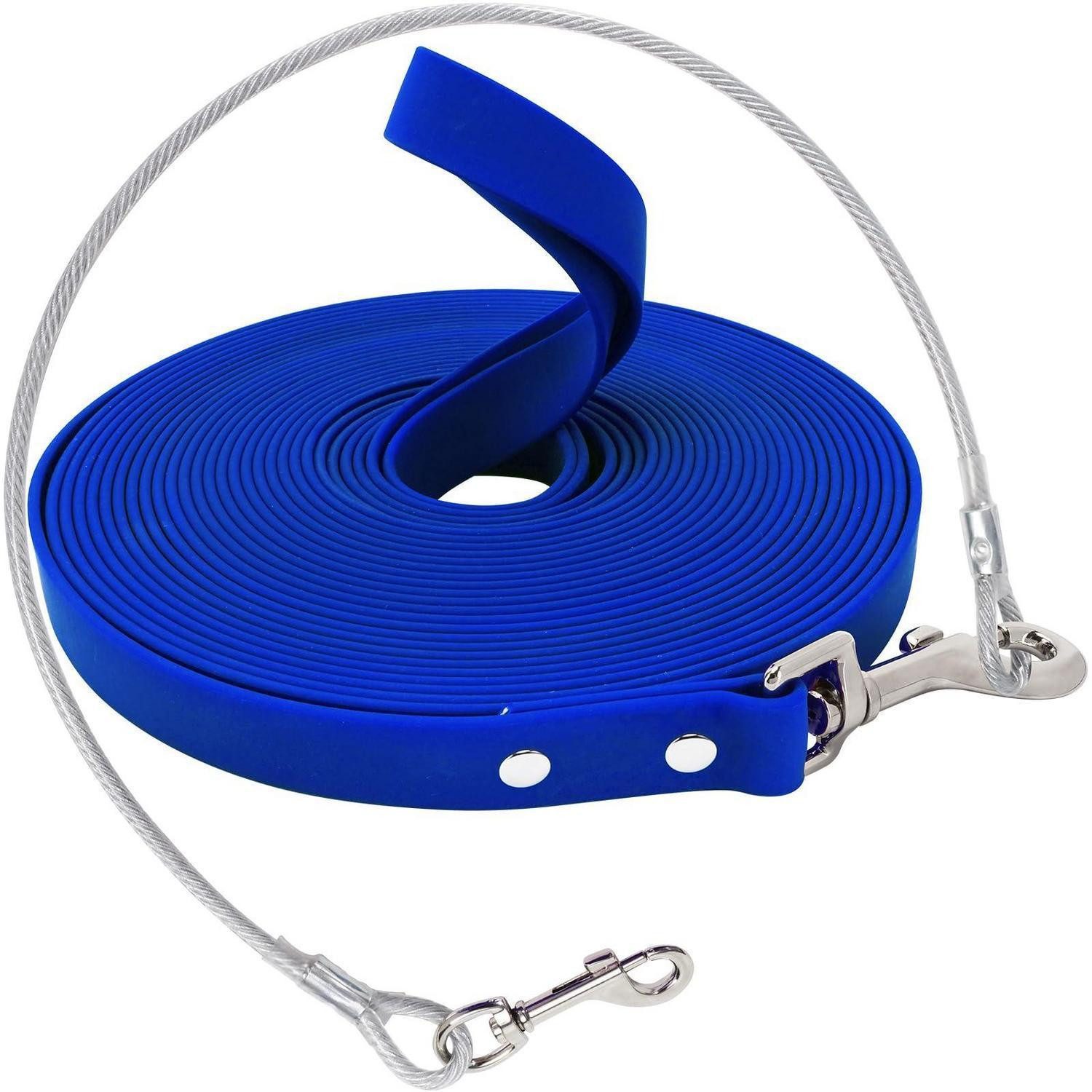 LuxusKollektion Schleppleine Schleppleine Hund 10m Blau Chew Proof, Kunststoff