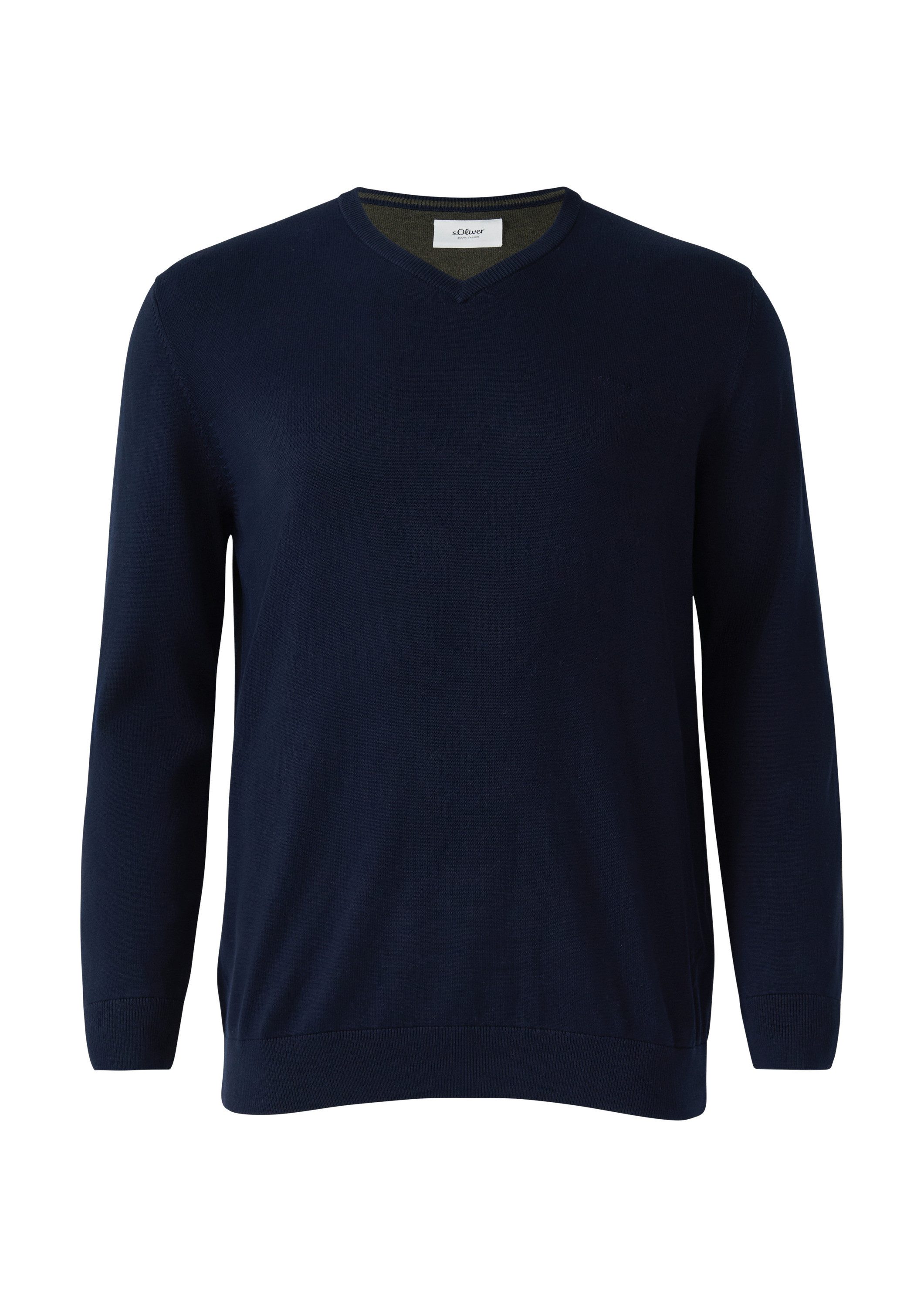 s.Oliver Longpullover Strickpullover Strickpullover mit Logo-Stickerei günstig online kaufen