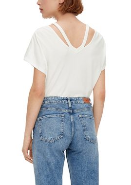 s.Oliver Kurzarmshirt Baumwollshirt mit Cut-outs im Relaxed Fit Cut Out