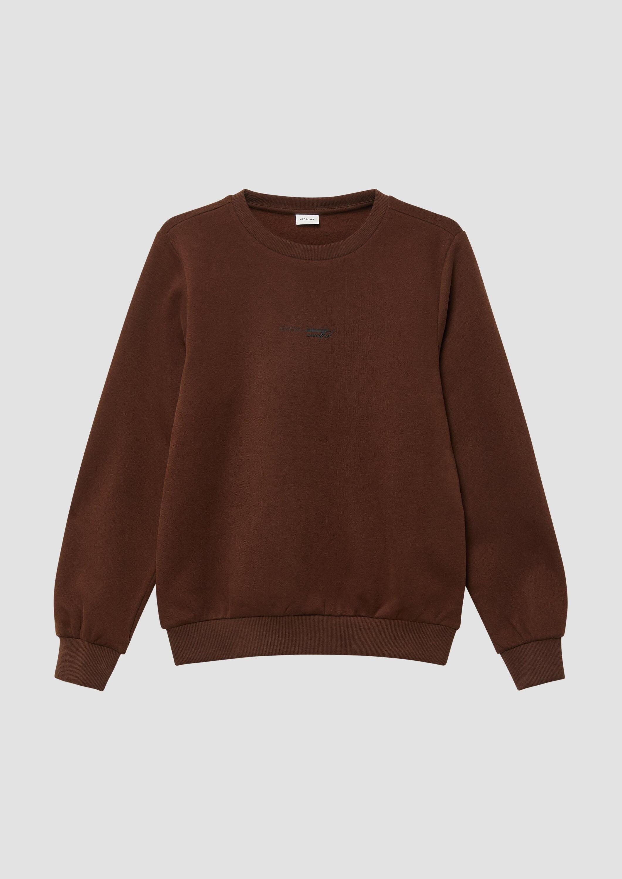 s.Oliver Sweatshirt Sweatshirt Kuscheliges Sweatshirt mit Rücken- und Frontprint