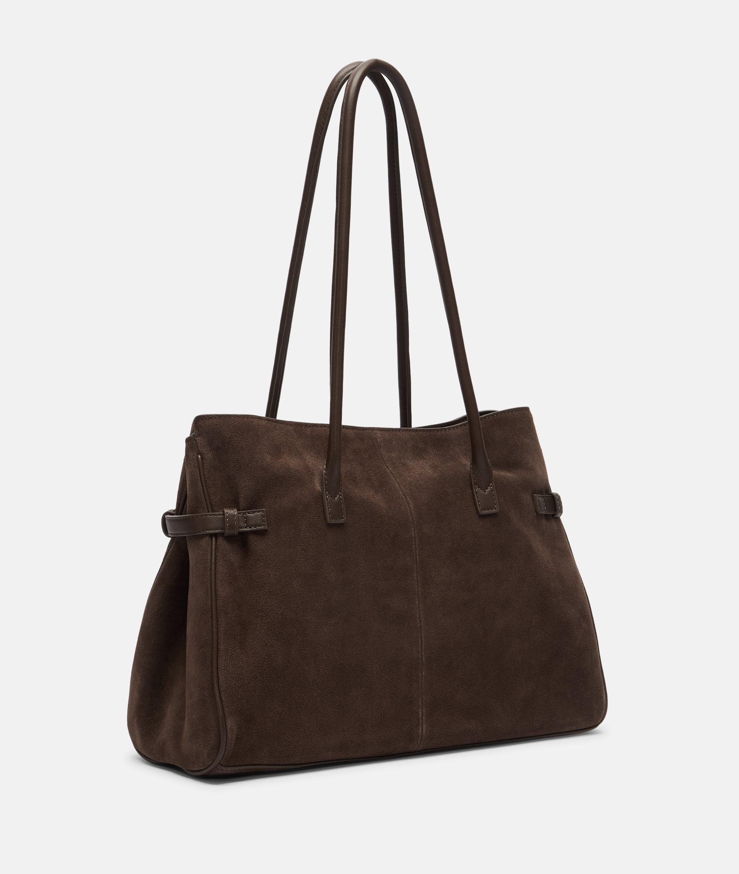Liebeskind Berlin Schultertasche Satchel, Große Tasche aus weichem Veloursl günstig online kaufen