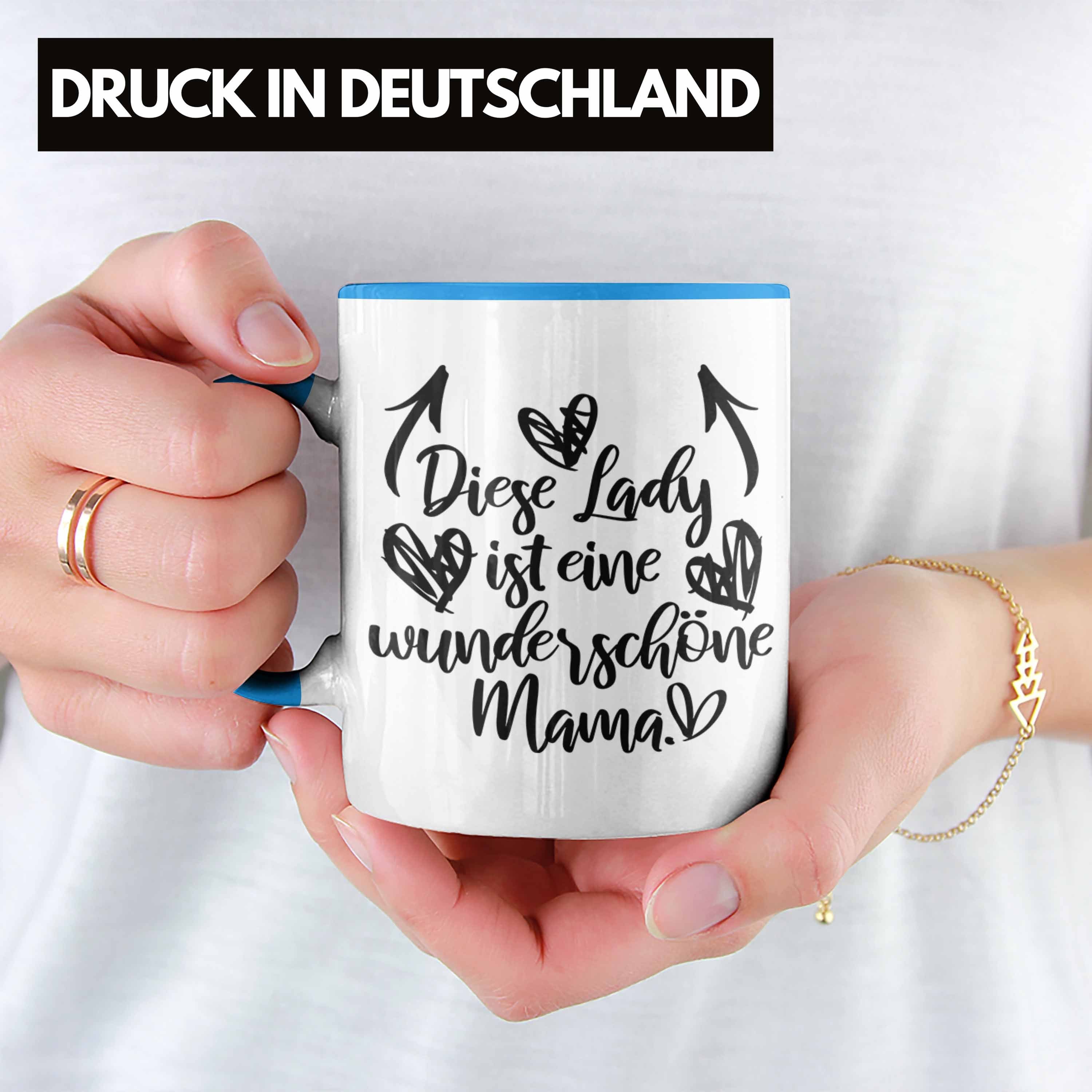 Trendation Tasse Mutter Trendation Mama Spruch Geschenk mit Geschenkidee Kaffeetasse Blau - Muttertag Wunderschöne Tasse