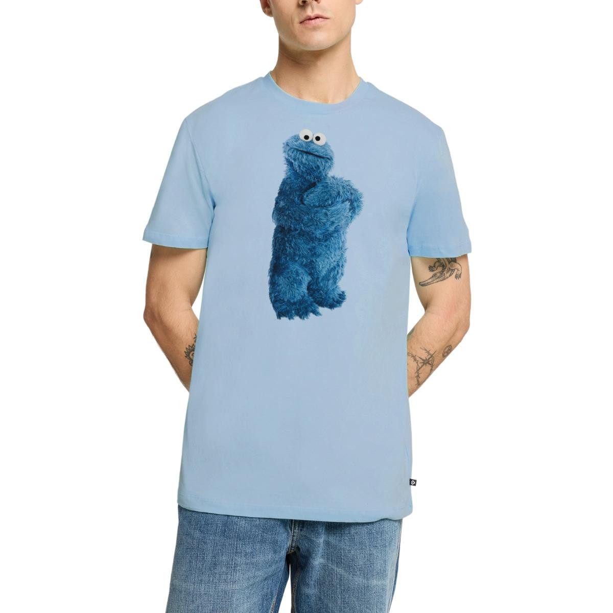 Spreadshirt T-Shirt Sesamstraße Krümelmonster Pose Männer Premium T-Shirt (1-tlg)